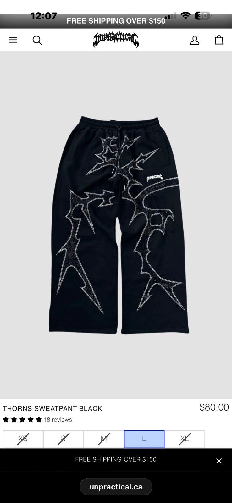 Other Thorn Sweatpants Black - Unpractical Size US 30 / EU 46 - 1 Thumbnail