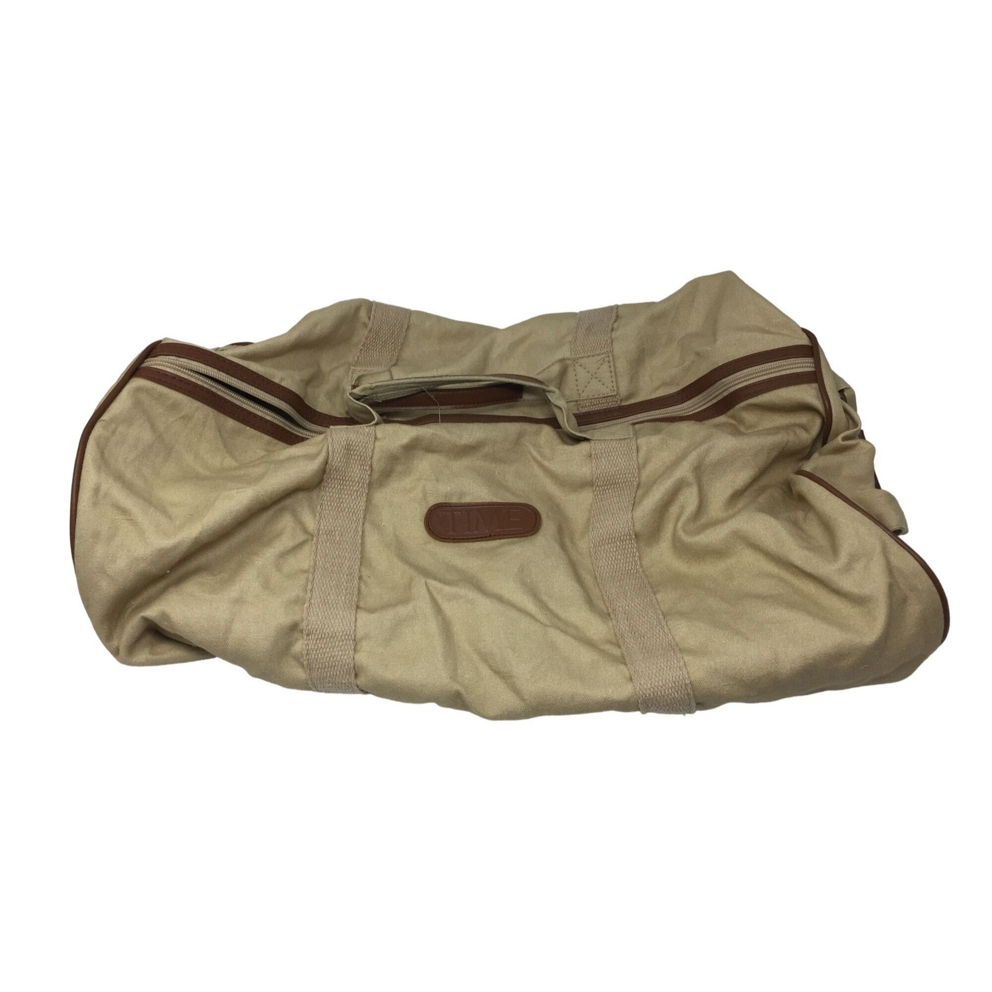Other Vintage TIME Beige/Brown Zippered Duffle Bag with Handles Size ONE SIZE - 1 Thumbnail