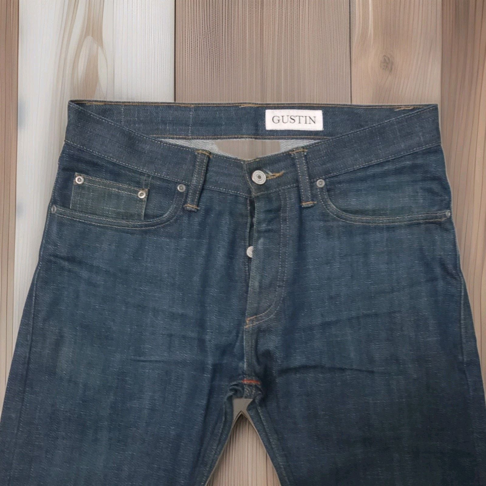Gustin GUSTIN California Skinny Selvedge Indigo Denim Jeans 32×28 Size US 32 / EU 48 - 3 Thumbnail