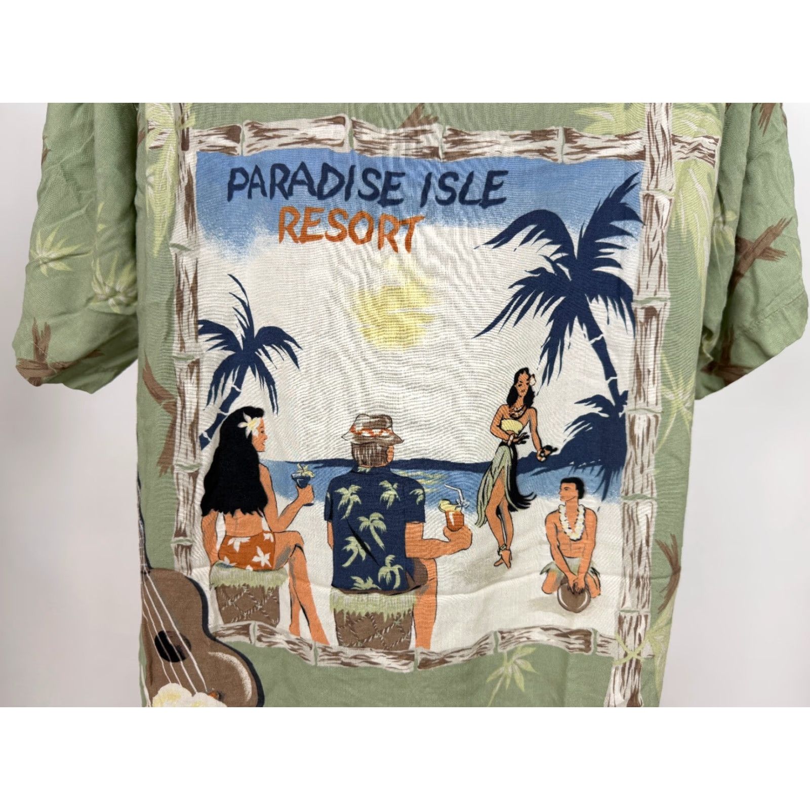 Vintage VINTAGE Utility Shirt Mens Large Green 90s Beach Hawaiian Button-Up Rayon Size US L / EU 52-54 / 3 - 6 Thumbnail