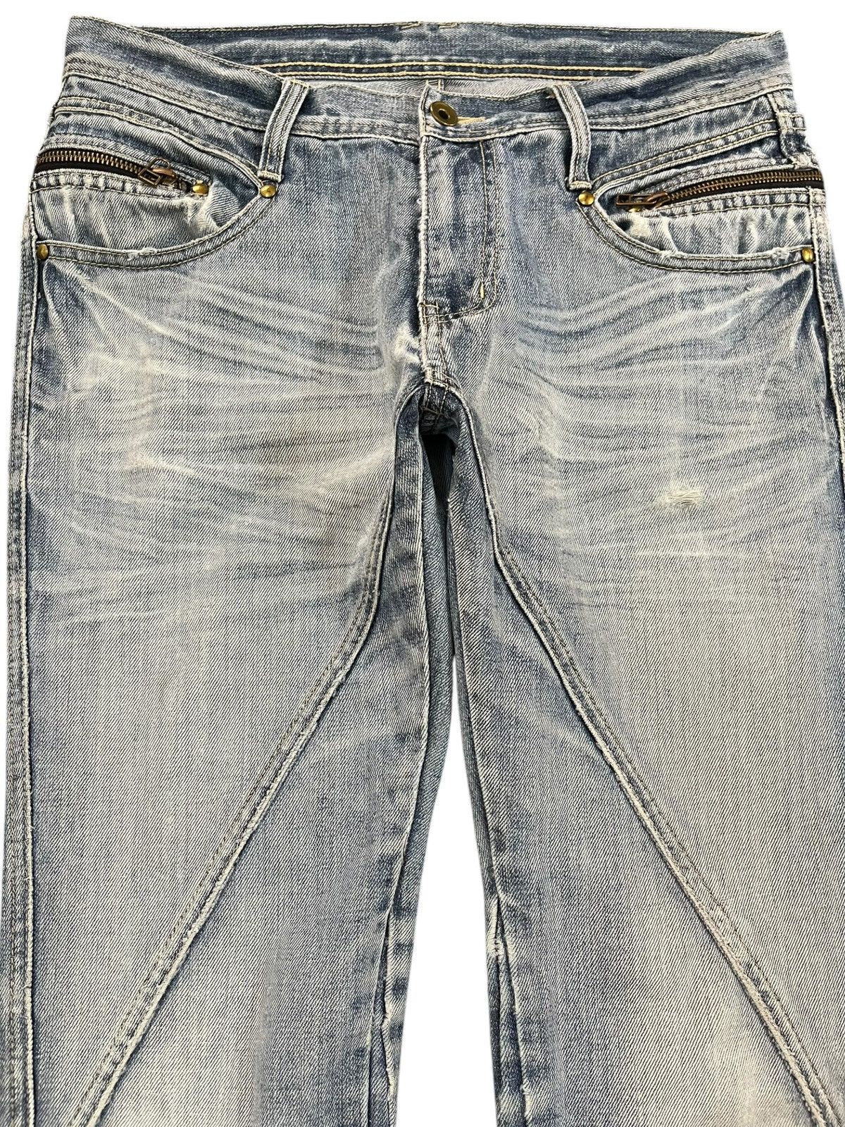 Le Grande Bleu (L.G.B.) × Michel Klein Vintage Michel Klein Flare Grunge Denim Size US 31 - 2 Thumbnail