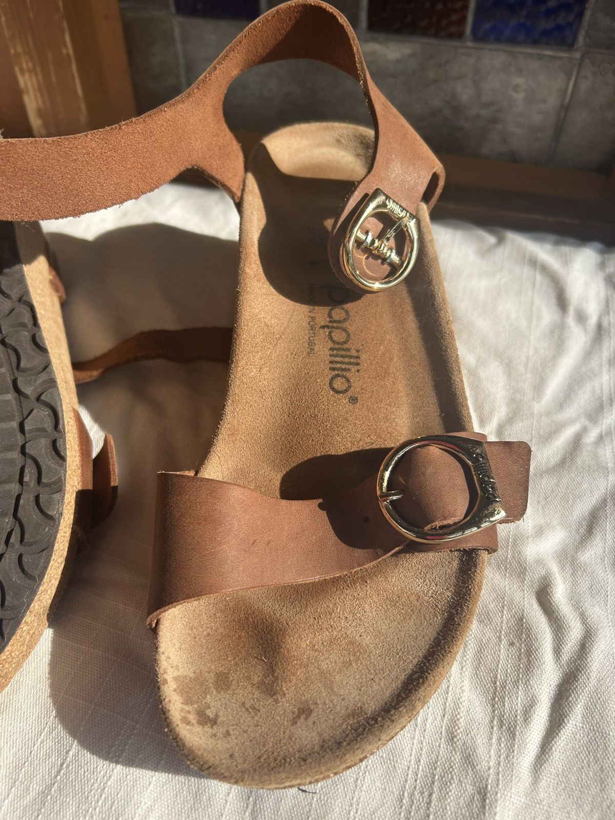 Birkenstock Soley wedge heel with gold ring buckle Size US 9 / IT 39 - 2 Thumbnail