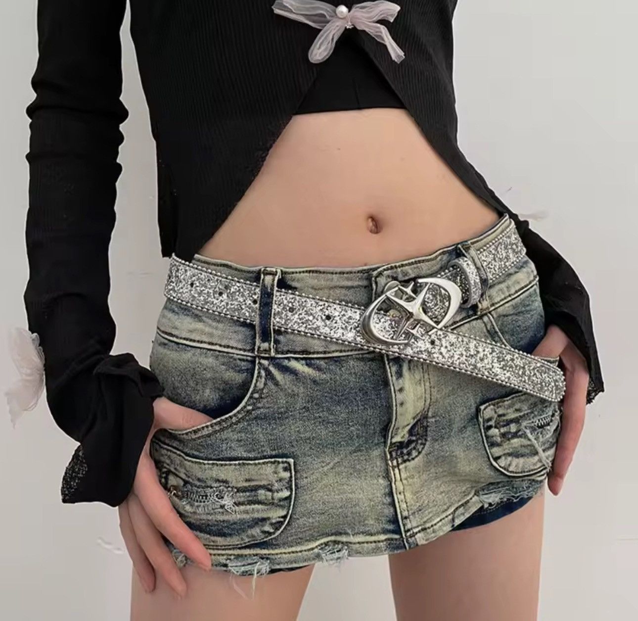Other × Vintage Vintage Super Glitter Rhinestone Belt Size ONE SIZE - 1 Thumbnail