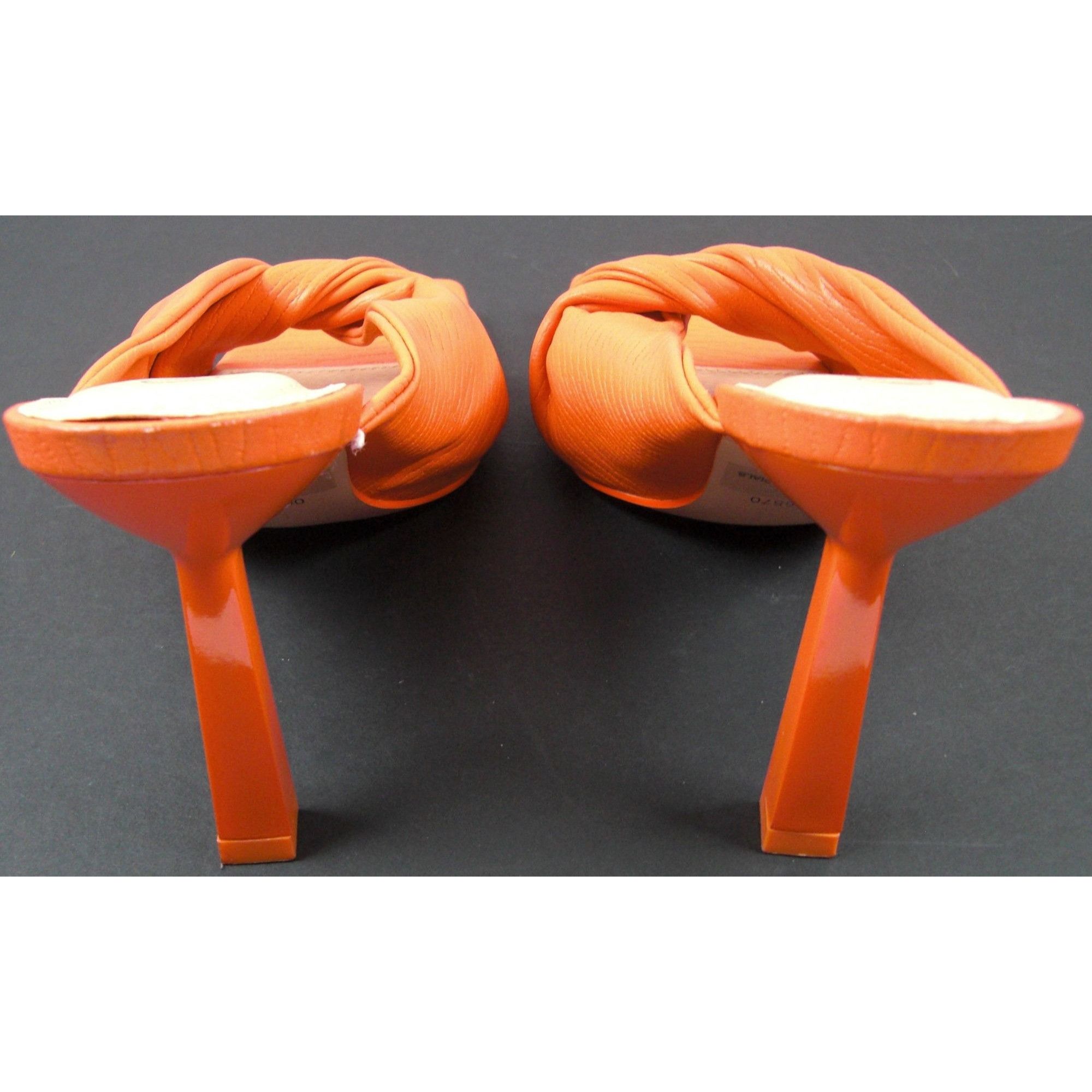 Other Olivia Ferguson Women's Slip-on Orange Heels Opened Toe Pump Size US 7 / IT 37 - 3 Thumbnail