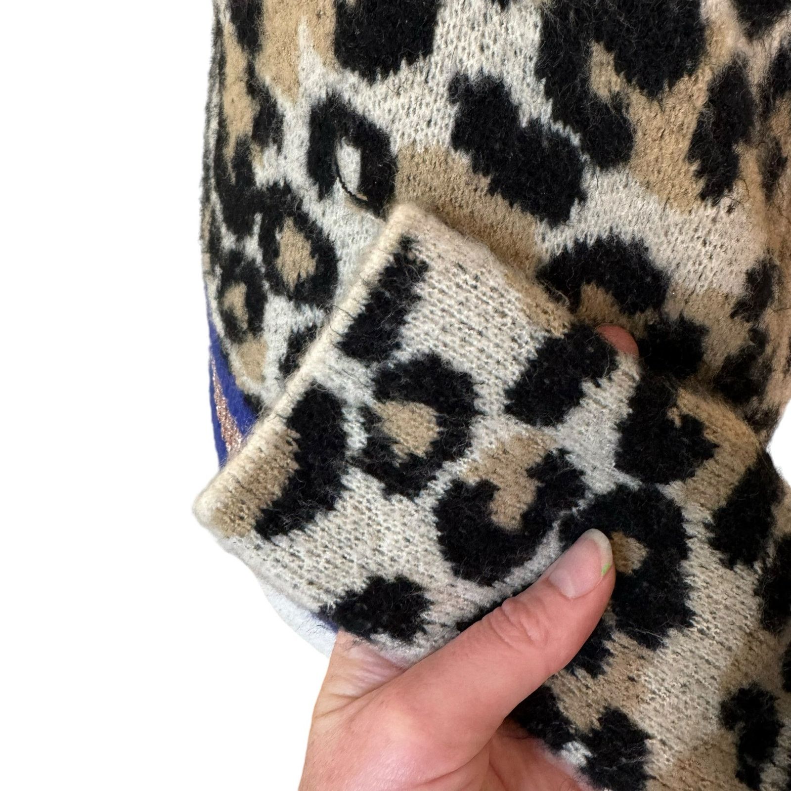 Central Park West CENTRAL PARK WEST Leopard Lurex Crew Wool Blend Metallic Size S / US 4 / IT 40 - 8 Thumbnail