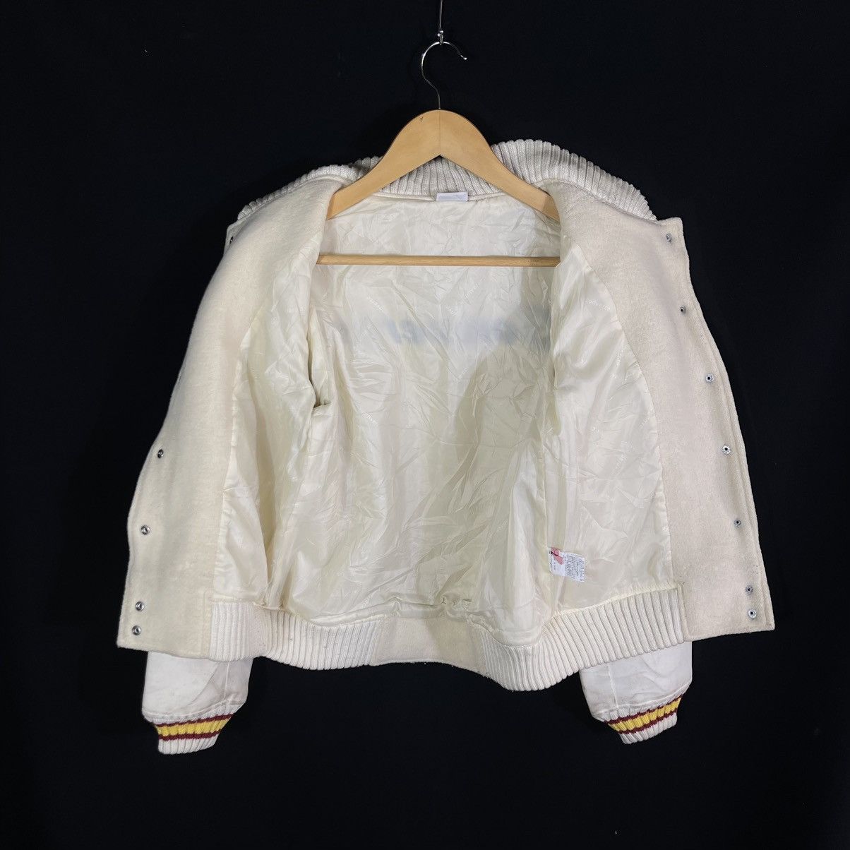 Converse × Vintage Rare! Vintage Converse Varsity Wool Leather Sleeves Jacket Size US M / EU 48-50 / 2 - 11 Thumbnail