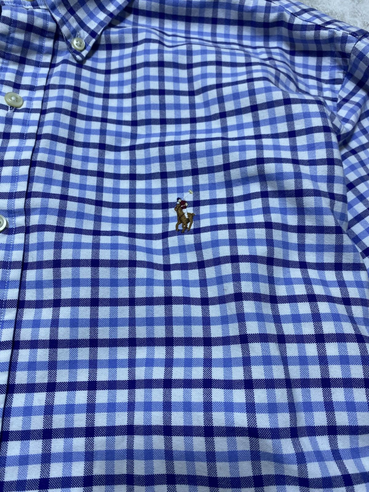 Polo Ralph Lauren Polo Ralph Lauren Vintage Blue Checkered Plaid Shirt Size US XL / EU 56 / 4 - 5 Thumbnail