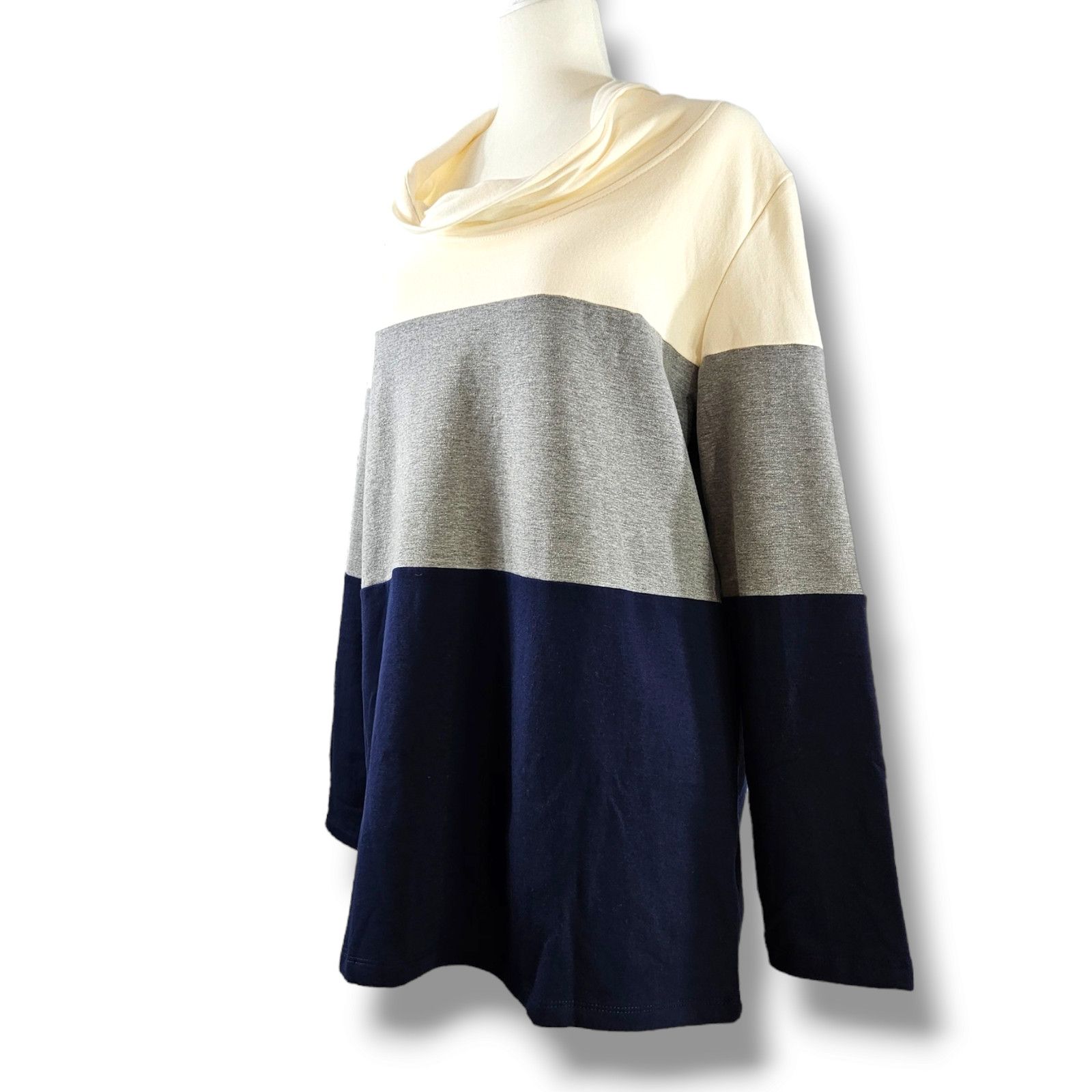 Other EUC Real Comfort Colorblock Soft Cozy Cowlneck Top Sz. L Size L / US 10 / IT 46 - 1 Thumbnail