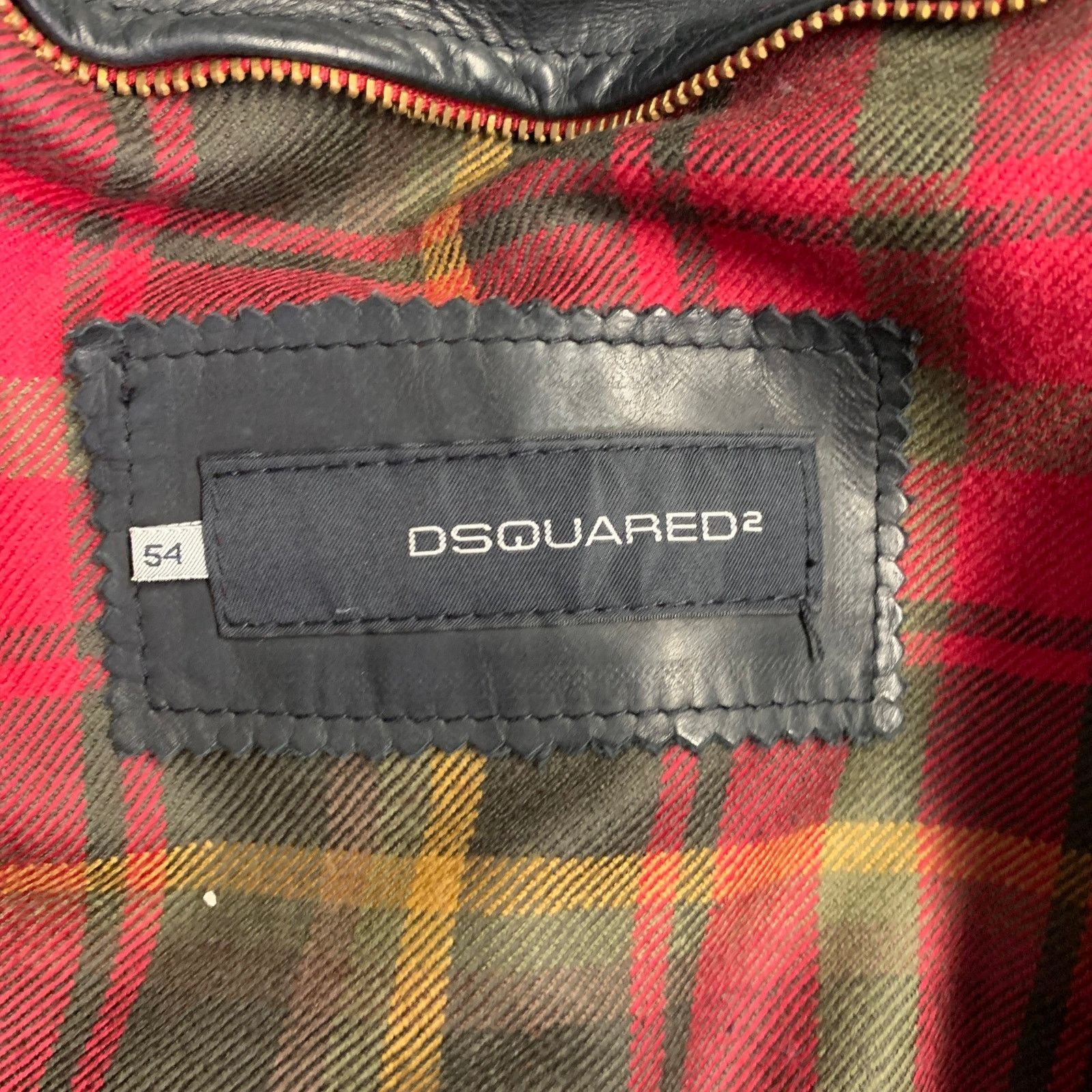 Dsquared2 DSQUARED2 Size XL Black Leather Zip Up Motorcycle Jacket Size US XL / EU 56 / 4 - 8 Thumbnail