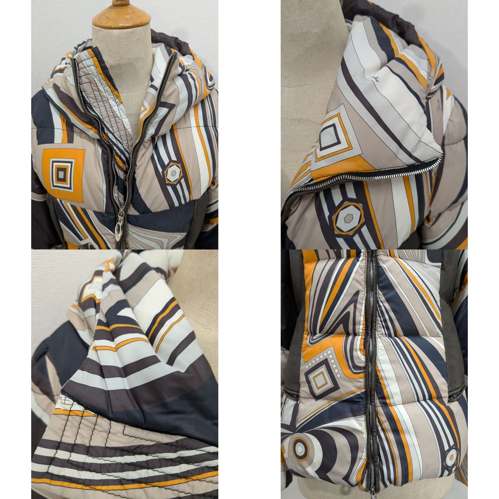 Emilio Pucci Emilio Pucci Down Jacket Geometric Design Multicolor Nylon Long Sleeve Women's Size XS / US 0-2 / IT 36-38 - 8 Thumbnail