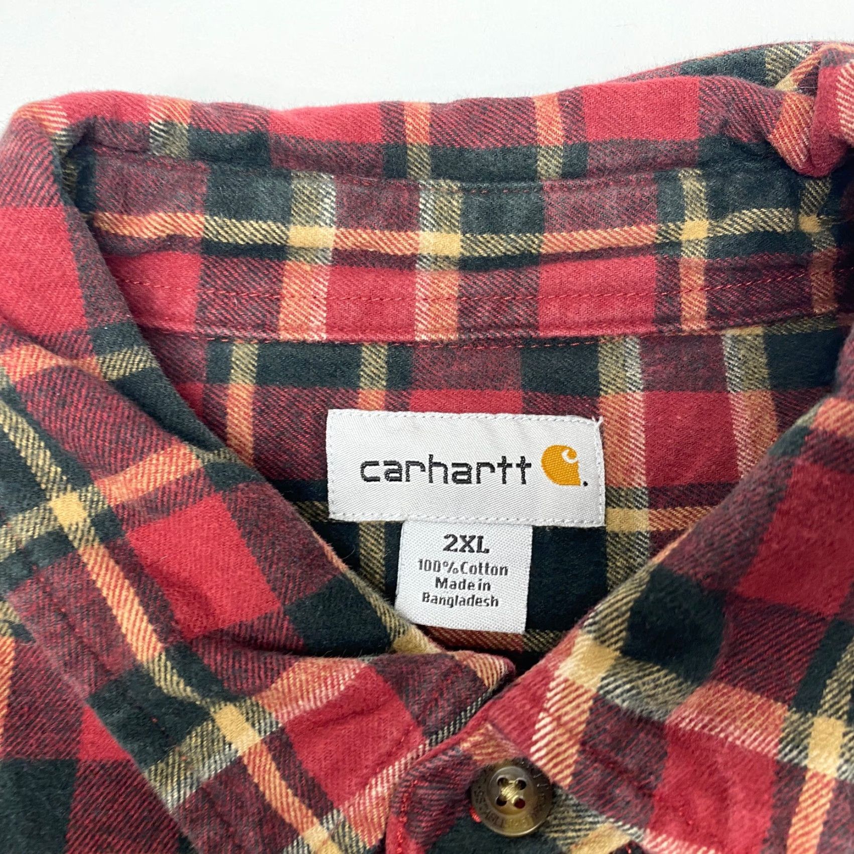 Carhartt Carhartt Mens 2XL Original Fit Hubbard Flannel Shirt Heavyweight Red Plaid Size US XXL / EU 58 / 5 - 6 Thumbnail