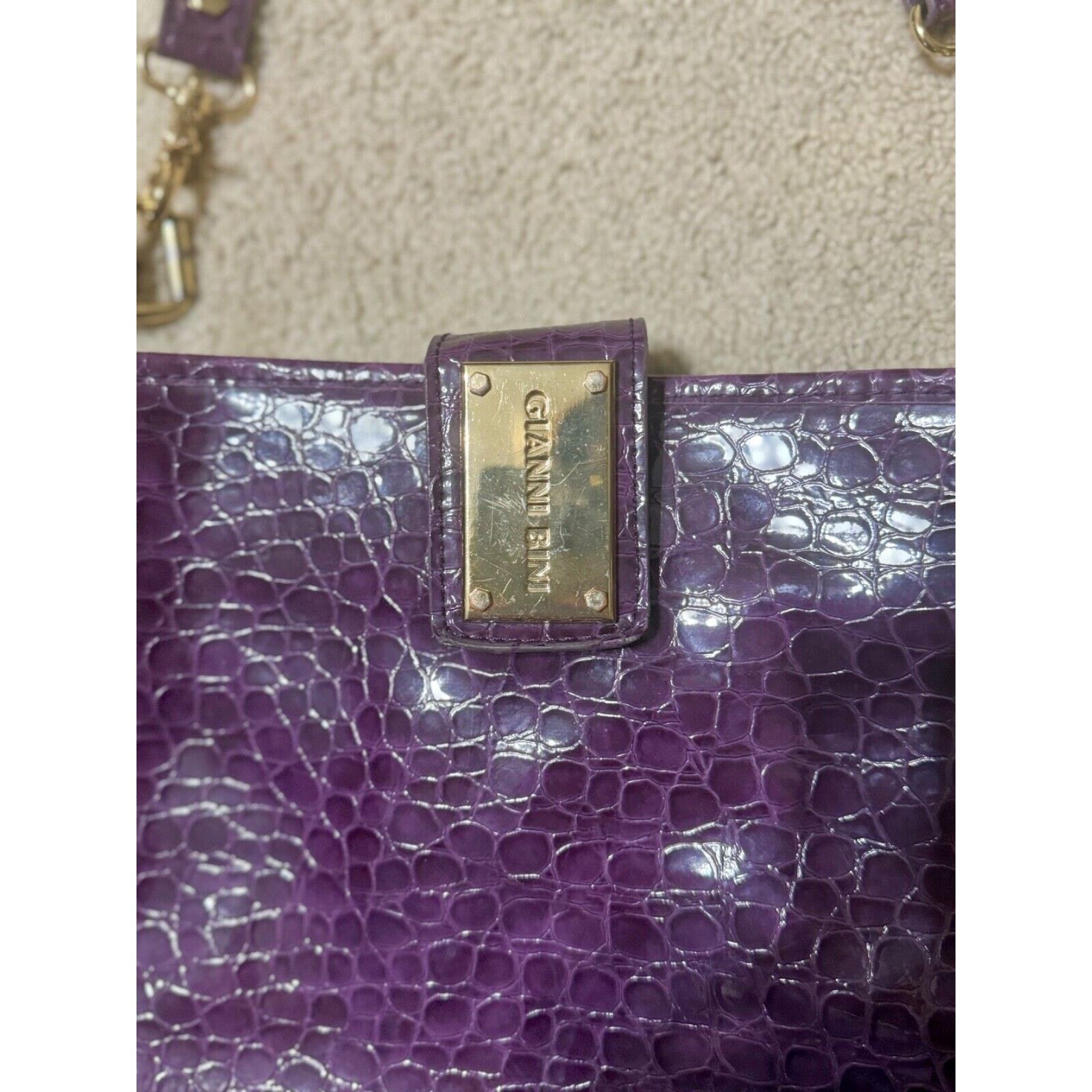 Other Gianni Bini Large Purple Leather Bag Size ONE SIZE - 5 Thumbnail