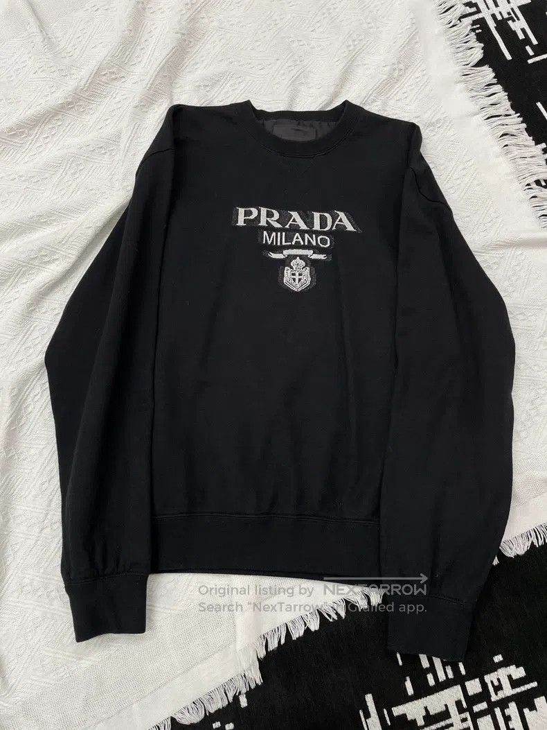 Prada Prada Black big logo sweatshirt Size US XXL / EU 58 / 5 - 1 Thumbnail