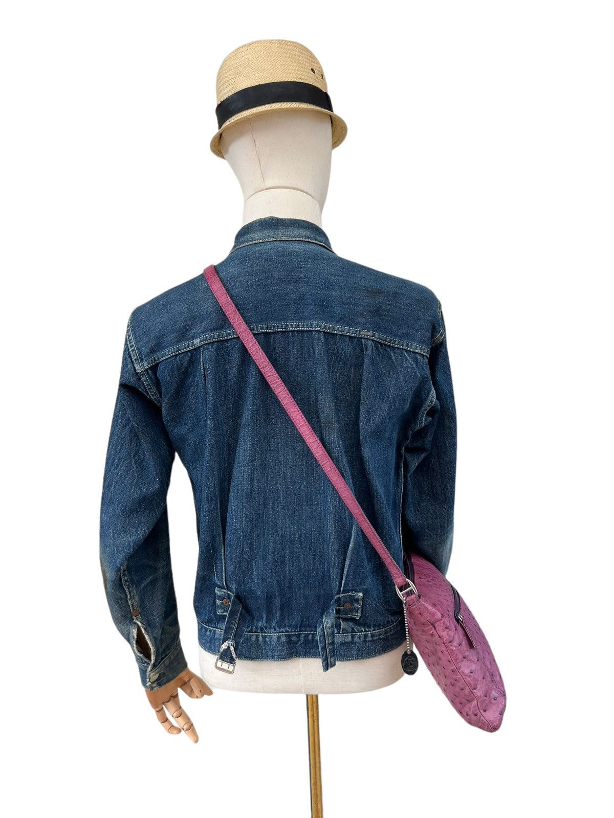 Leather Vintage JRA Japan Patina Ostrich Leather Mini Sling Bag Size ONE SIZE - 2 Thumbnail