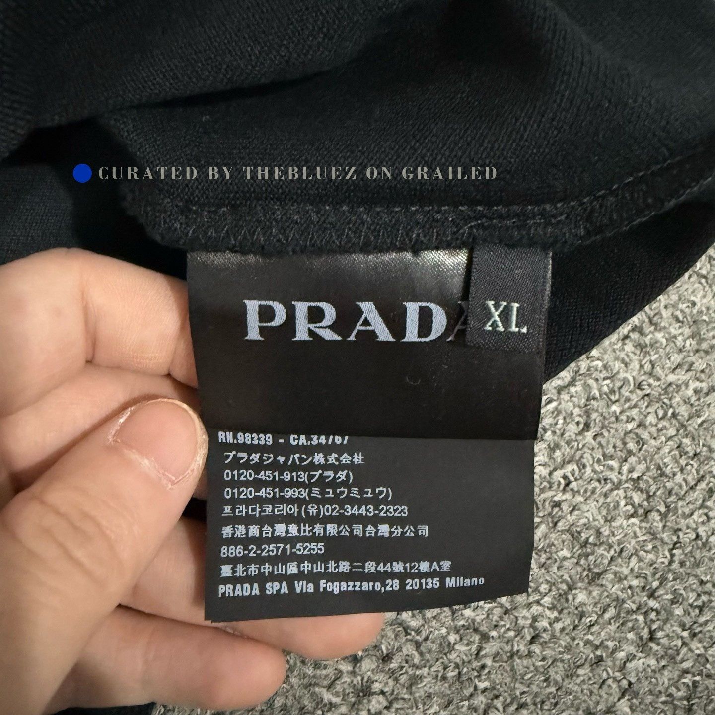 Prada Prada Black Chest Logo Short-Sleeve Polo Size US XL / EU 56 / 4 - 3 Thumbnail