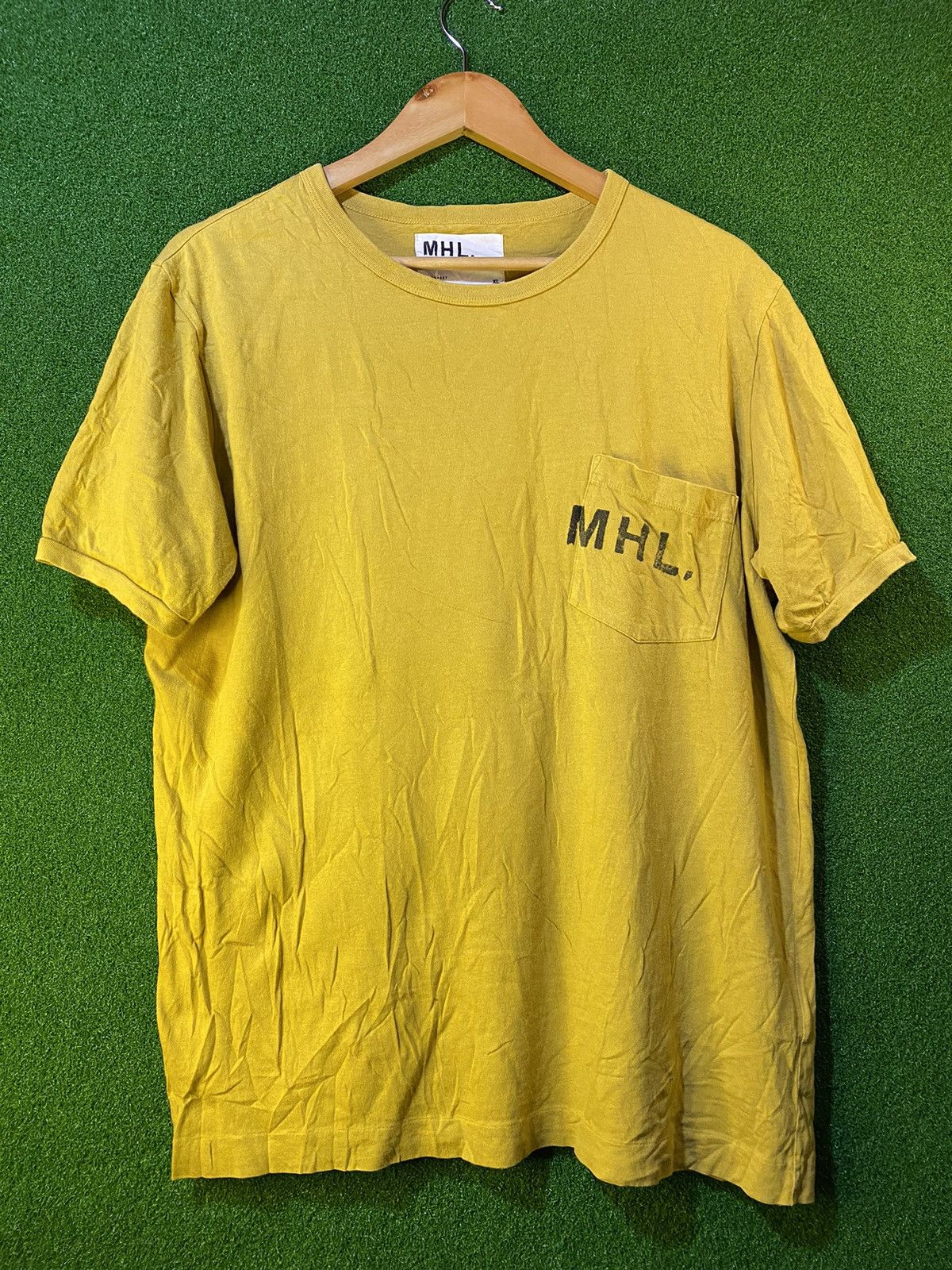 image of Mhl Margaret Howell T-Shirt in Mustard, Men's (Size XL)