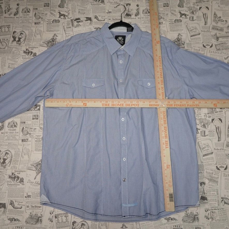 Vintage XXL - Vintage / Y2K light blue button up 2000s dress shirt Size US XXL / EU 58 / 5 - 4 Thumbnail