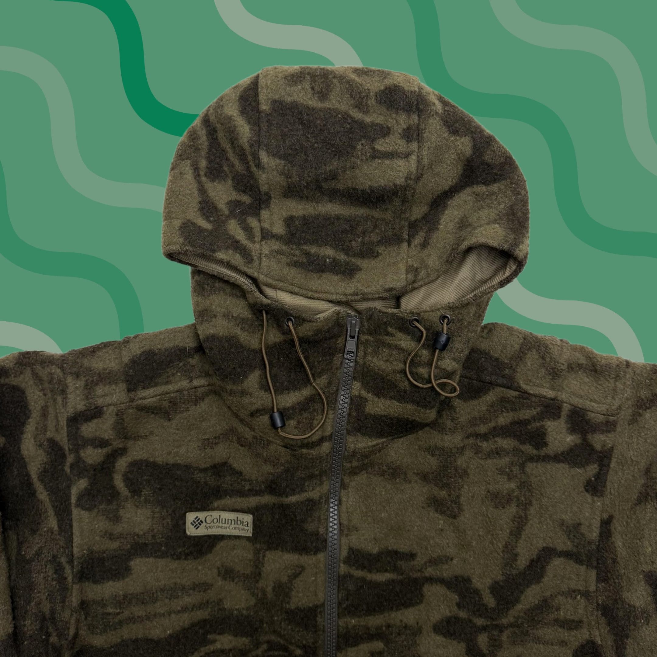 Vintage Columbia Monarch Pass Gallatin Range Jacket Mens Medium Camouflage Wool Hooded Zip Size US M / EU 48-50 / 2 - 1 Thumbnail