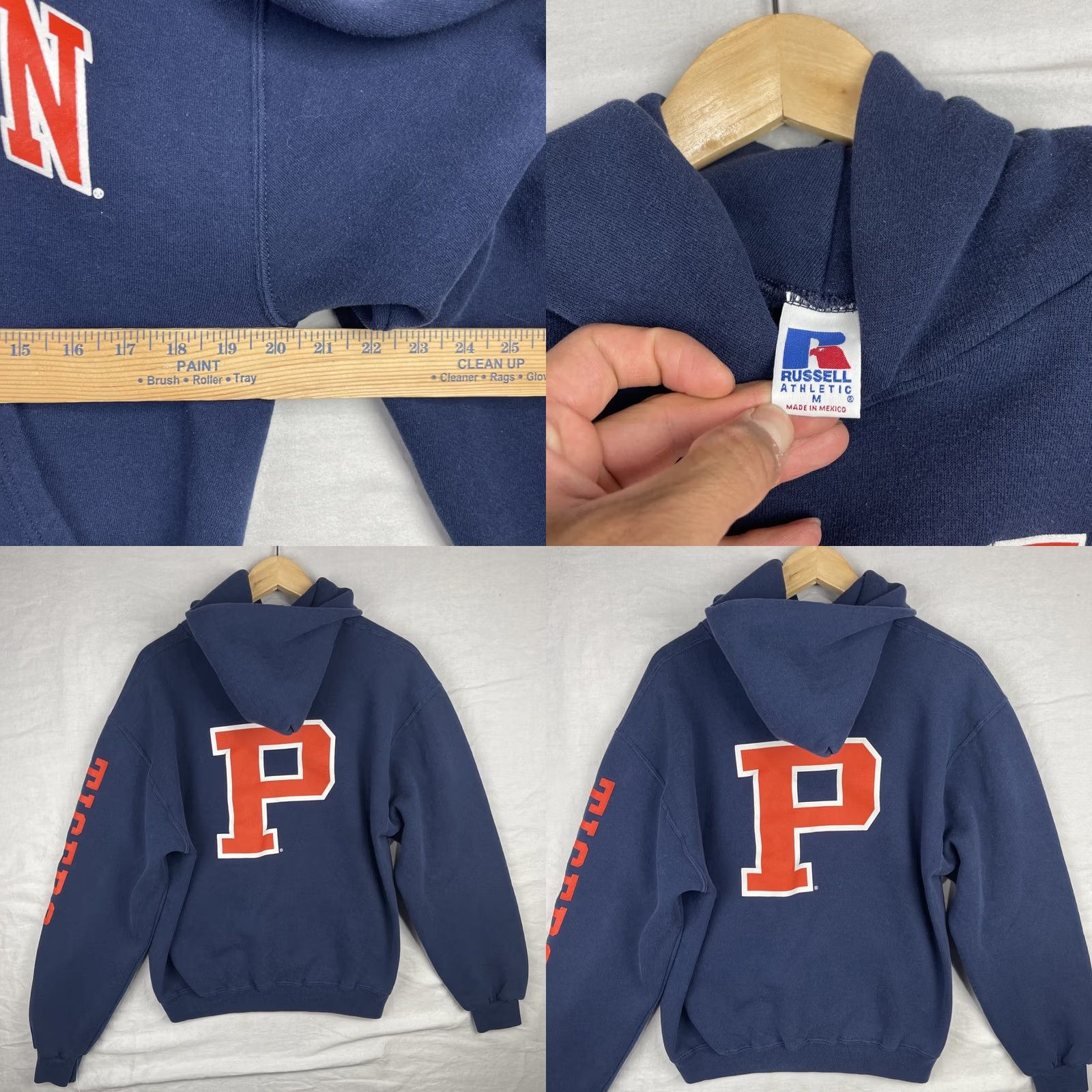 Russell Athletic VINTAGE Russell Athletic Princeton Hoodie Mens M Navy Blue Tigers Sweatshirt Fleece Graphic Print Embroidered Logo University College Size US M / EU 48-50 / 2 - 8 Thumbnail