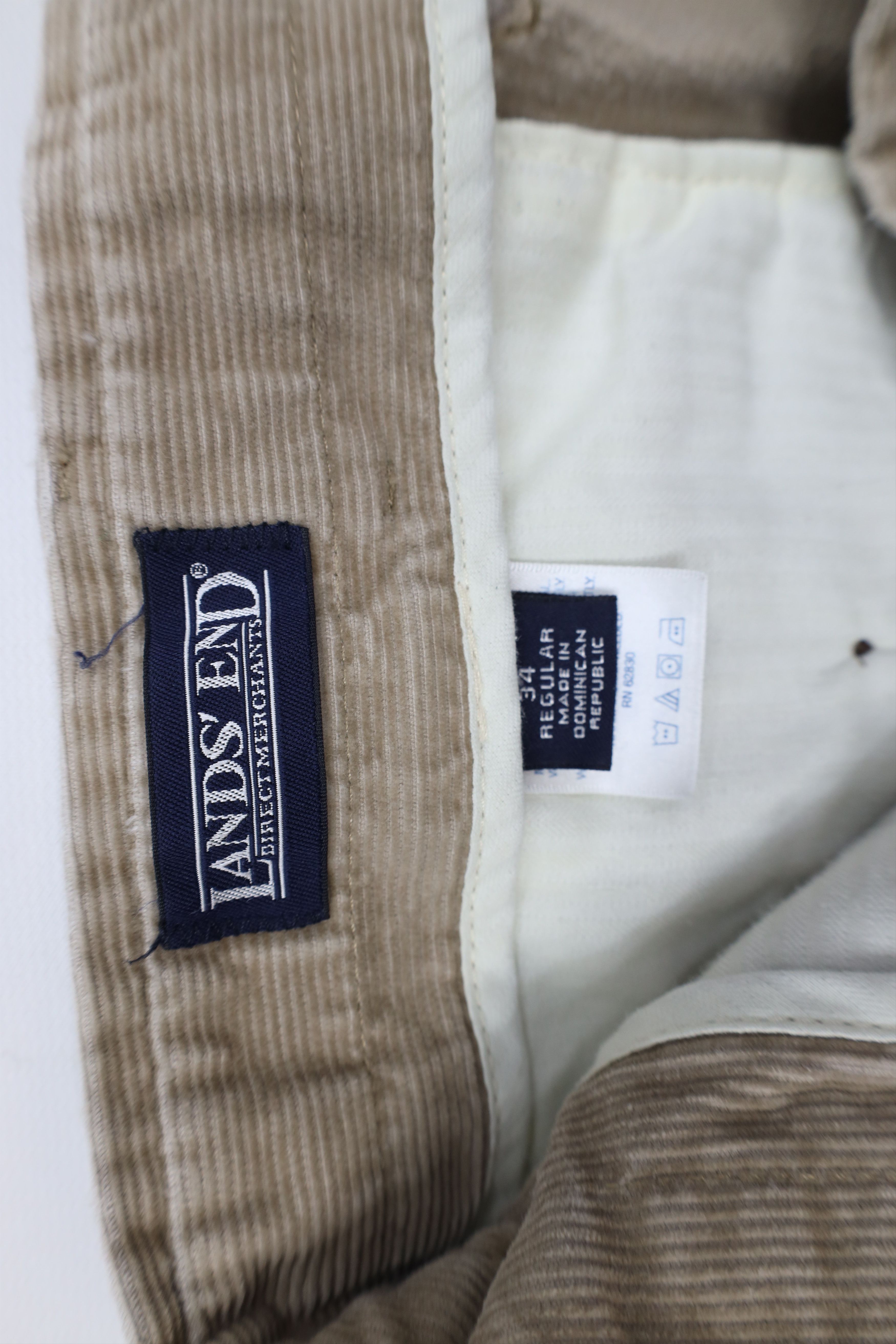 Lands' End Vintage 90s Lands End Pleated Wide Leg Corduroy Chino Pants Size US 34 / EU 50 - 6 Thumbnail