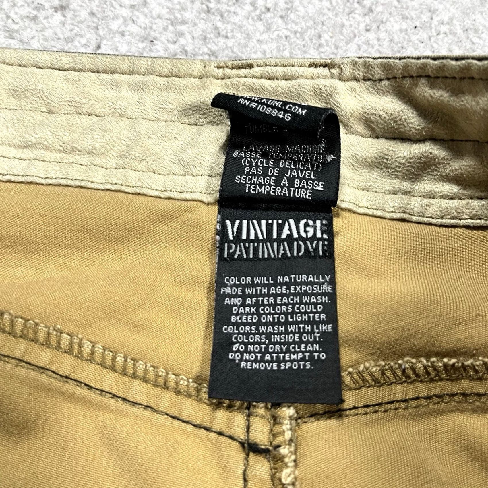Vintage Kuhl Pants Mens 38x30 Patina Dye Easy Rydr Cargo Stretch Work 5-Pocket Green Cotton Regular Mens Size US 38 / EU 54 - 3 Thumbnail
