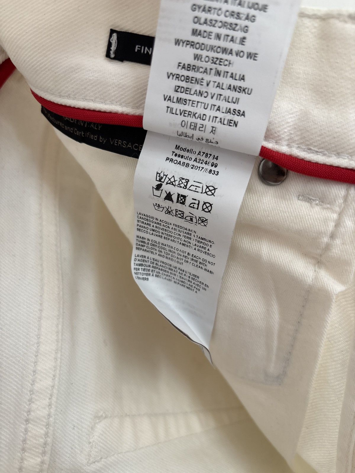 Versace Blue Floral Print Versace White Jeans Size US 30 / EU 46 - 4 Thumbnail