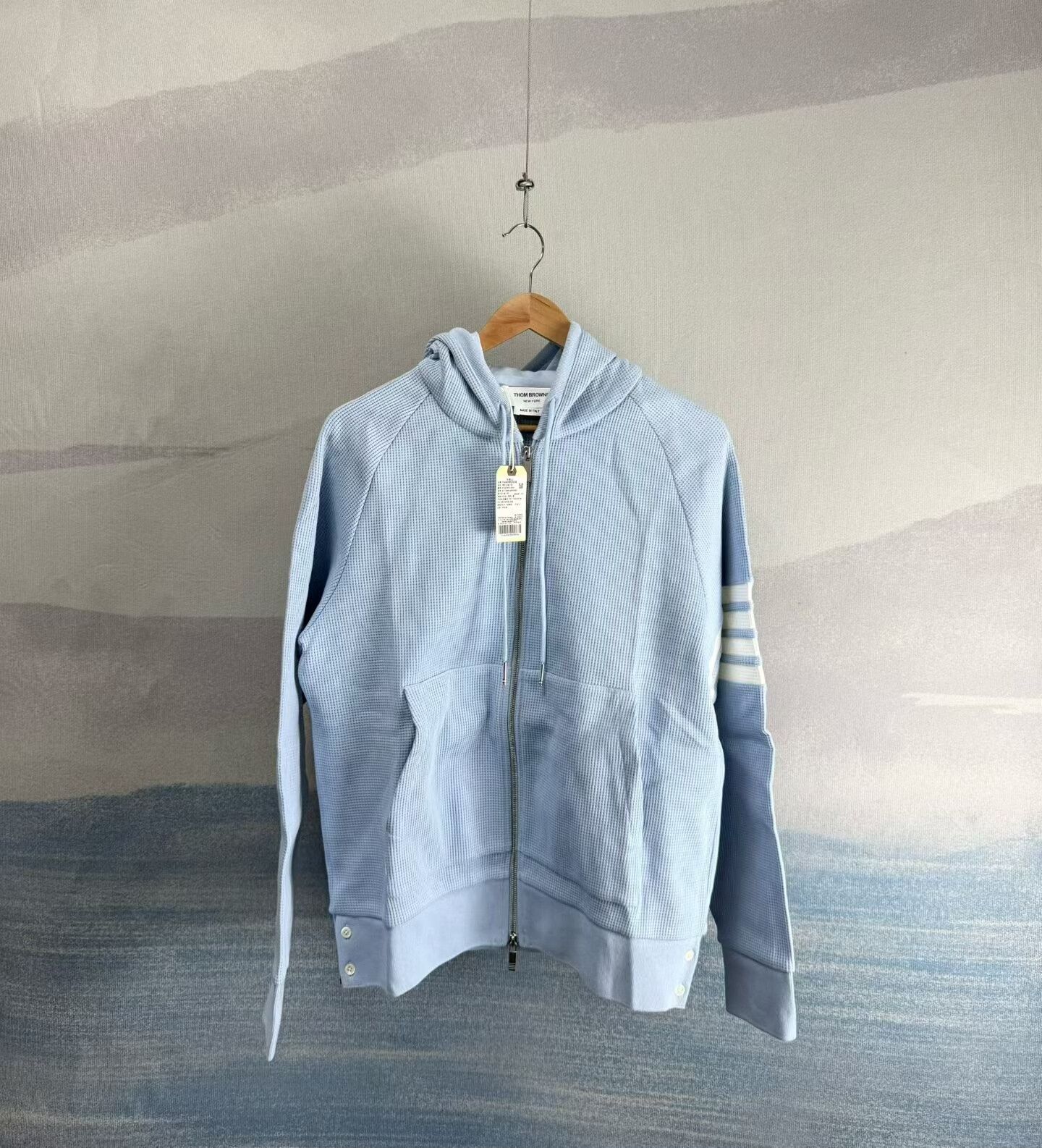 Thom Browne thom browne blue waffle hooded jacket Size US M / EU 48-50 / 2 - 1 Thumbnail