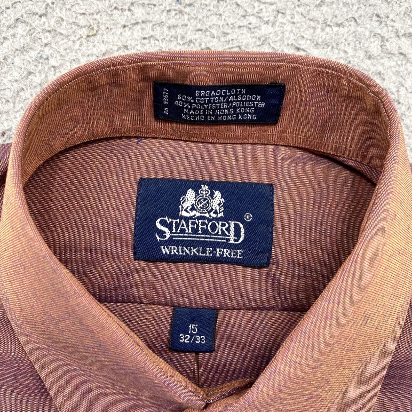 Stafford Stafford Iridescent Button Up Boardcloth Mens Sz 15 Multicolor Shirt - New Size US M / EU 48-50 / 2 - 4 Thumbnail