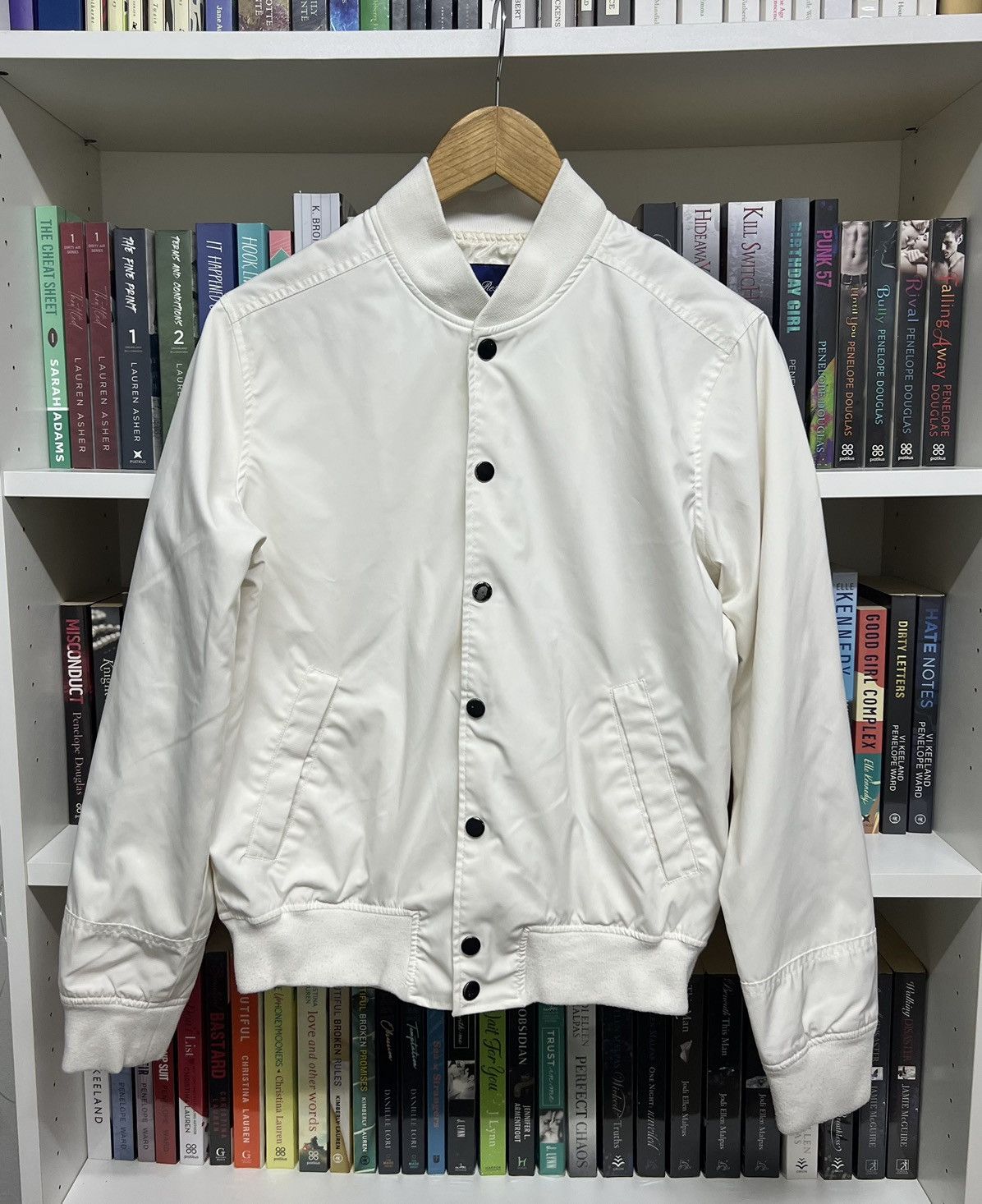 image of Urban Research Doors Urban Research Bomber Jacket Size 38 in White, Men's