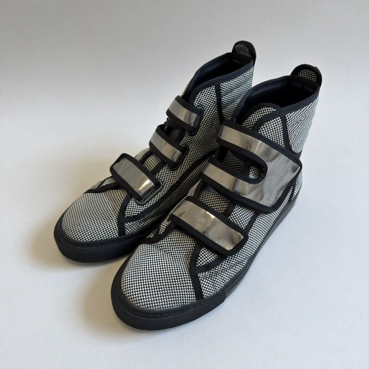 Raf Simons A/W 13 ‘Checkerboard Nylon’ Velcro Sneakers Size US 9 / EU 42 - 15 Thumbnail