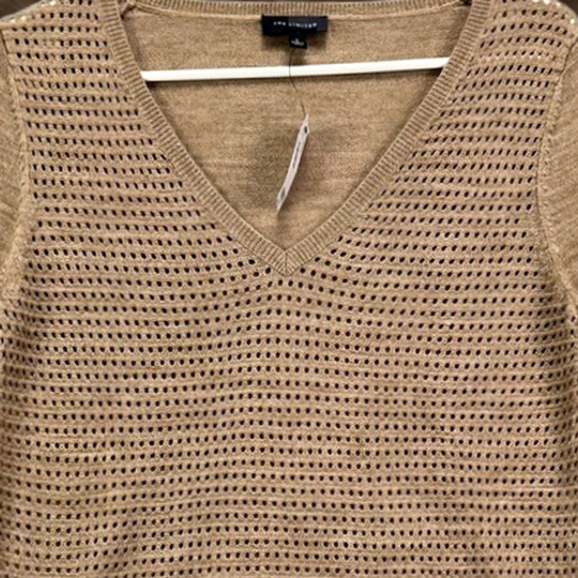 Vintage VINTAGE The Limited Sweater Womens Small Tan Merino Wool Blend V-Neck Knit Pullover NEW Size S / US 4 / IT 40 - 1 Thumbnail