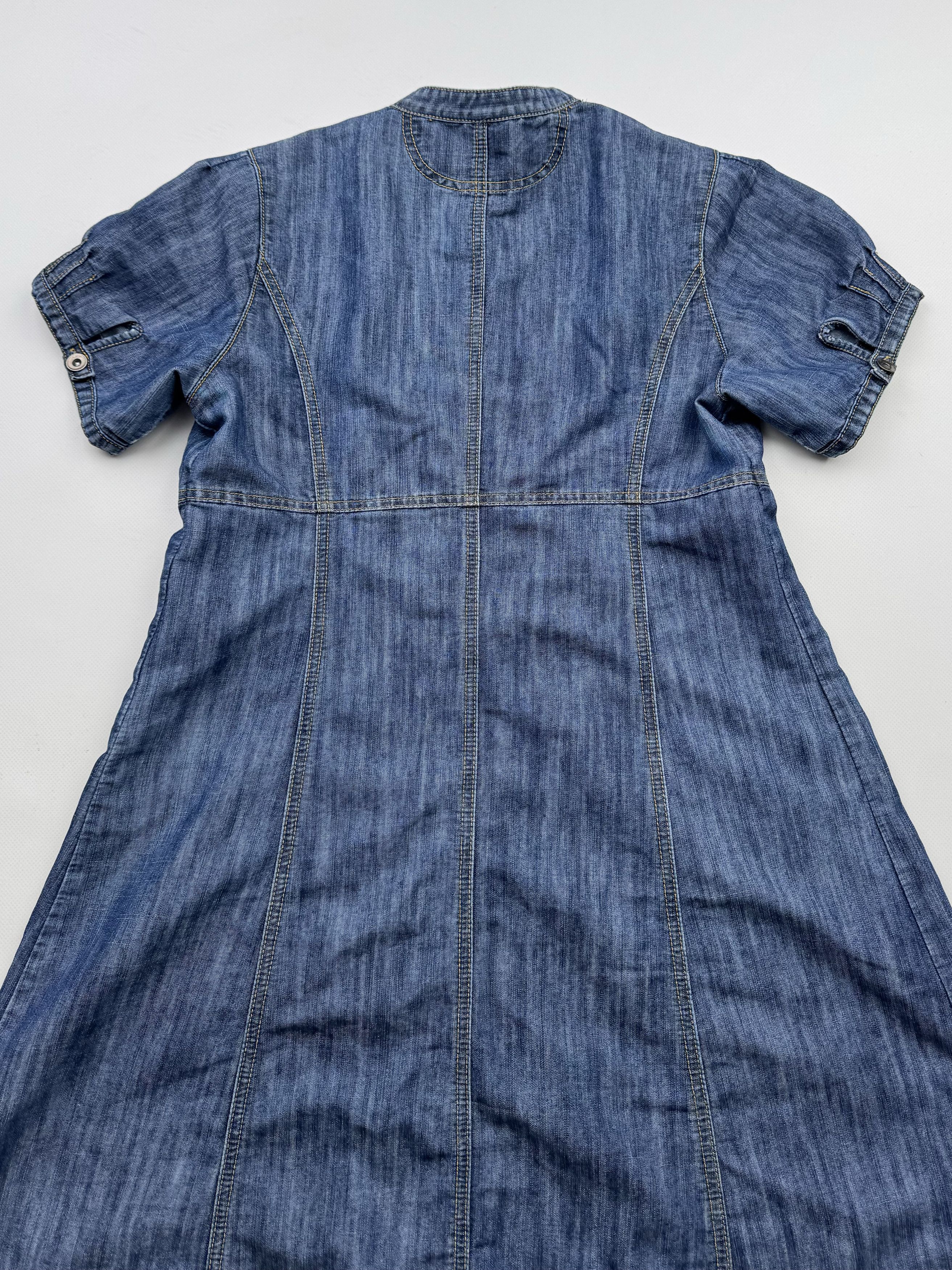 Vintage 00's Flared Denim Dress B347(V452)E2 Size M / US 6-8 / IT 42-44 - 7 Thumbnail