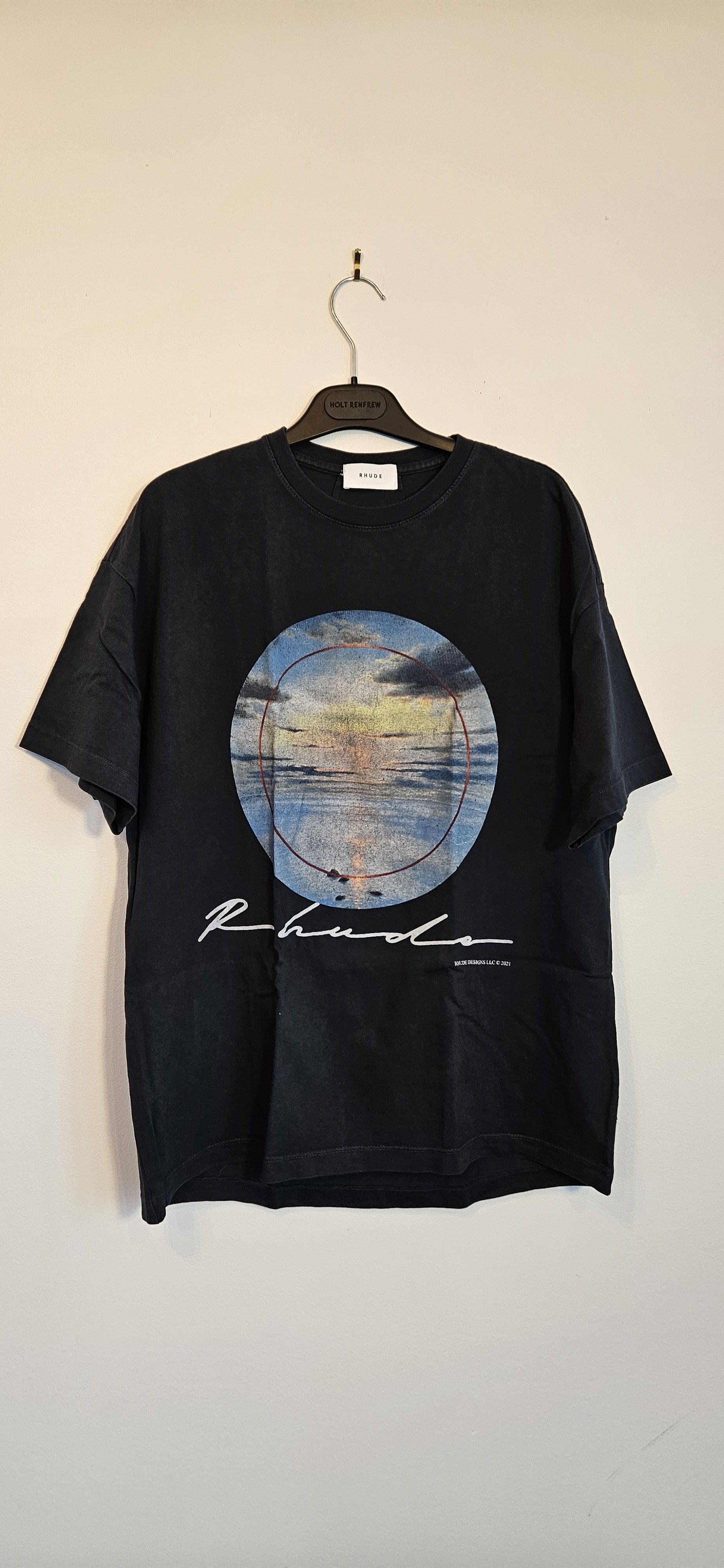 image of Rhude Black Sunset T-Shirt in Vintage Newly Used, Men's (Size Small)