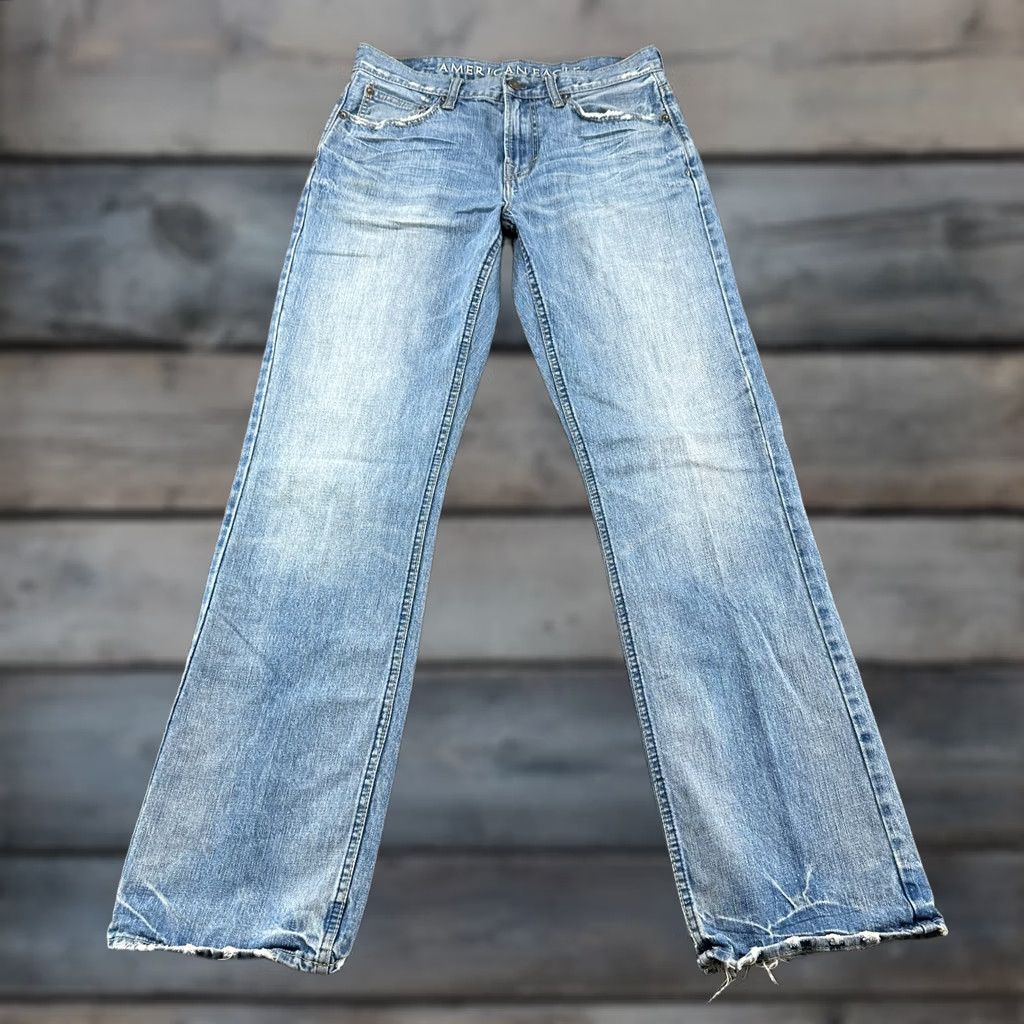 American Eagle Outfitters American Eagle Outfitters Jeans Men 32x36 Blue Bootcut Stretch Distressed 5-Pocket Denim Size US 32 / EU 48 - 1 Thumbnail