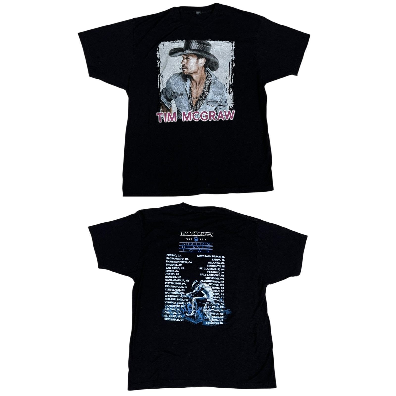 Other Tim McGraw Shirt Mens XL Black Sundown Heaven Town Tour 2014 Size US XL / EU 56 / 4 - 1 Thumbnail