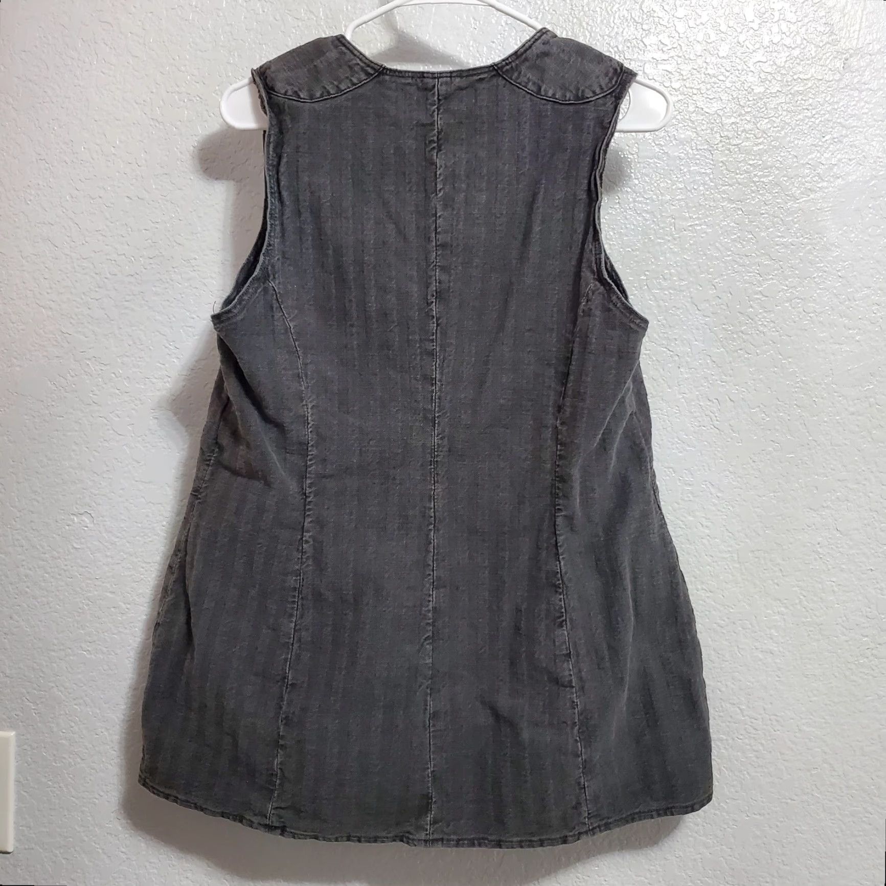 Our Legacy VINTAGE OUR LEGACY Biker Zip Vest Women 42 M Washed Gray Torino Stripe Denim Top Shirt Size M / US 6-8 / IT 42-44 - 2 Thumbnail