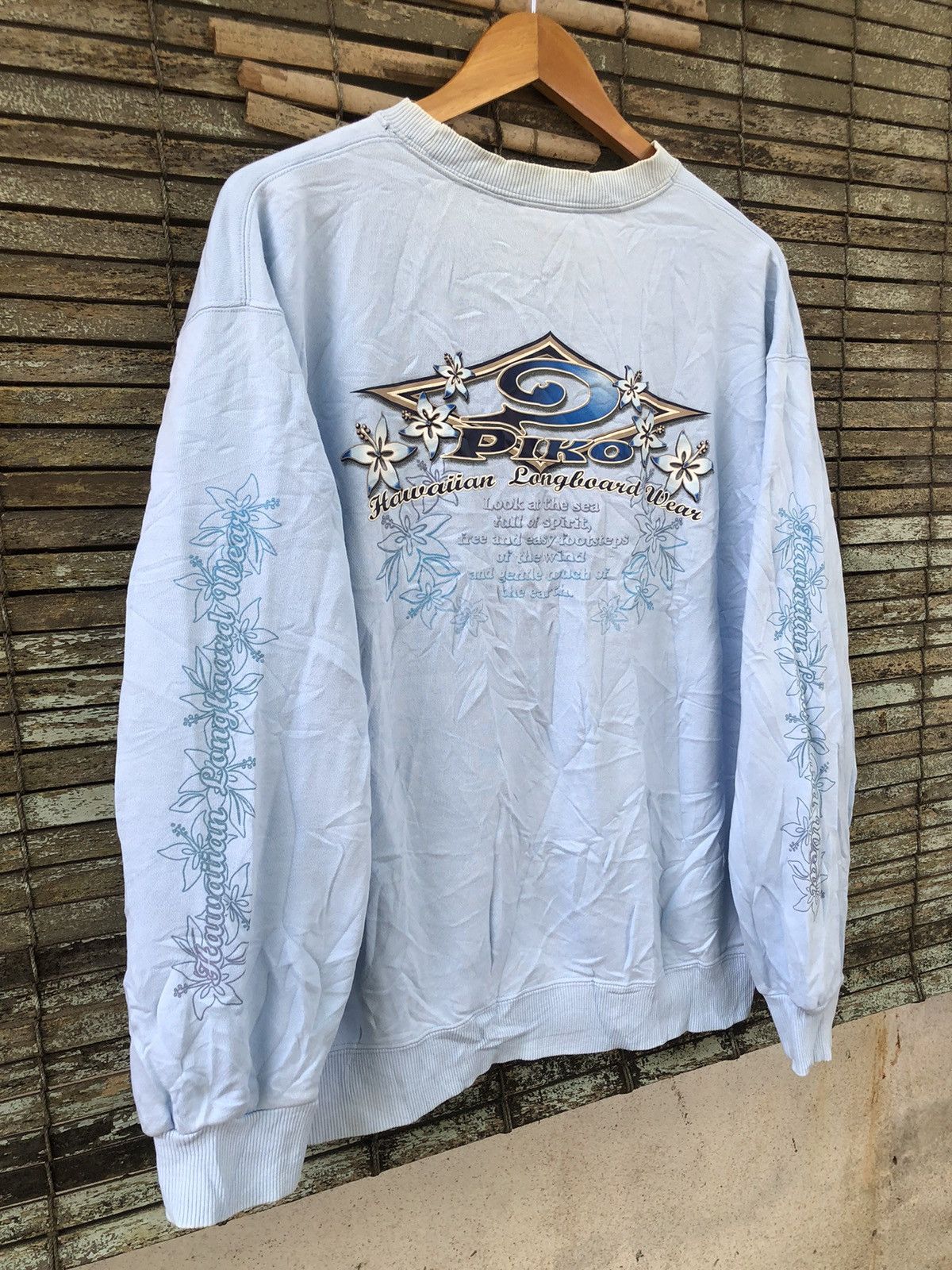 Japanese Brand × Vintage 🔥Vintage Glitter Piko Hawaiian Longboard Wear Sweatshirts Size US L / EU 52-54 / 3 - 4 Thumbnail
