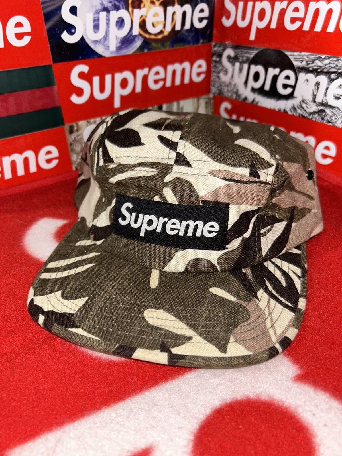 Supreme Supreme 2008 Floral Leaves Print Box Logo Camp Cap Size ONE SIZE - 8 Thumbnail