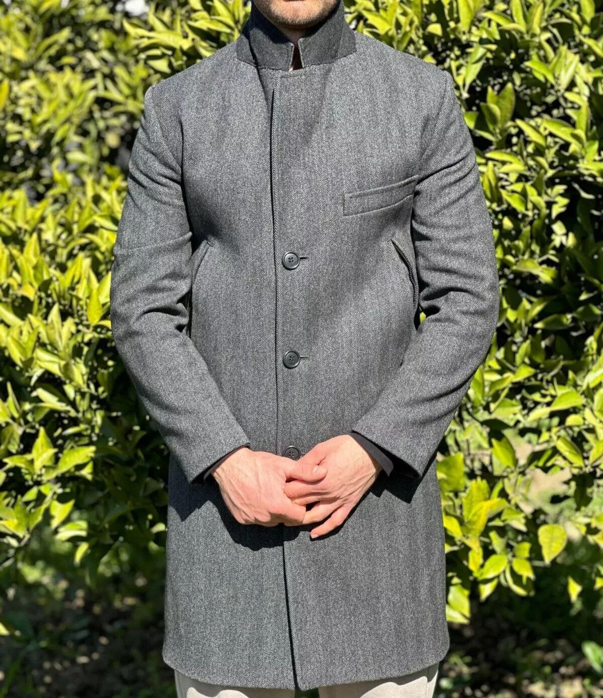 Fay Fay Trench Coat Knit Made Special Elements Size M Slim F Size US M / EU 48-50 / 2 - 11 Thumbnail