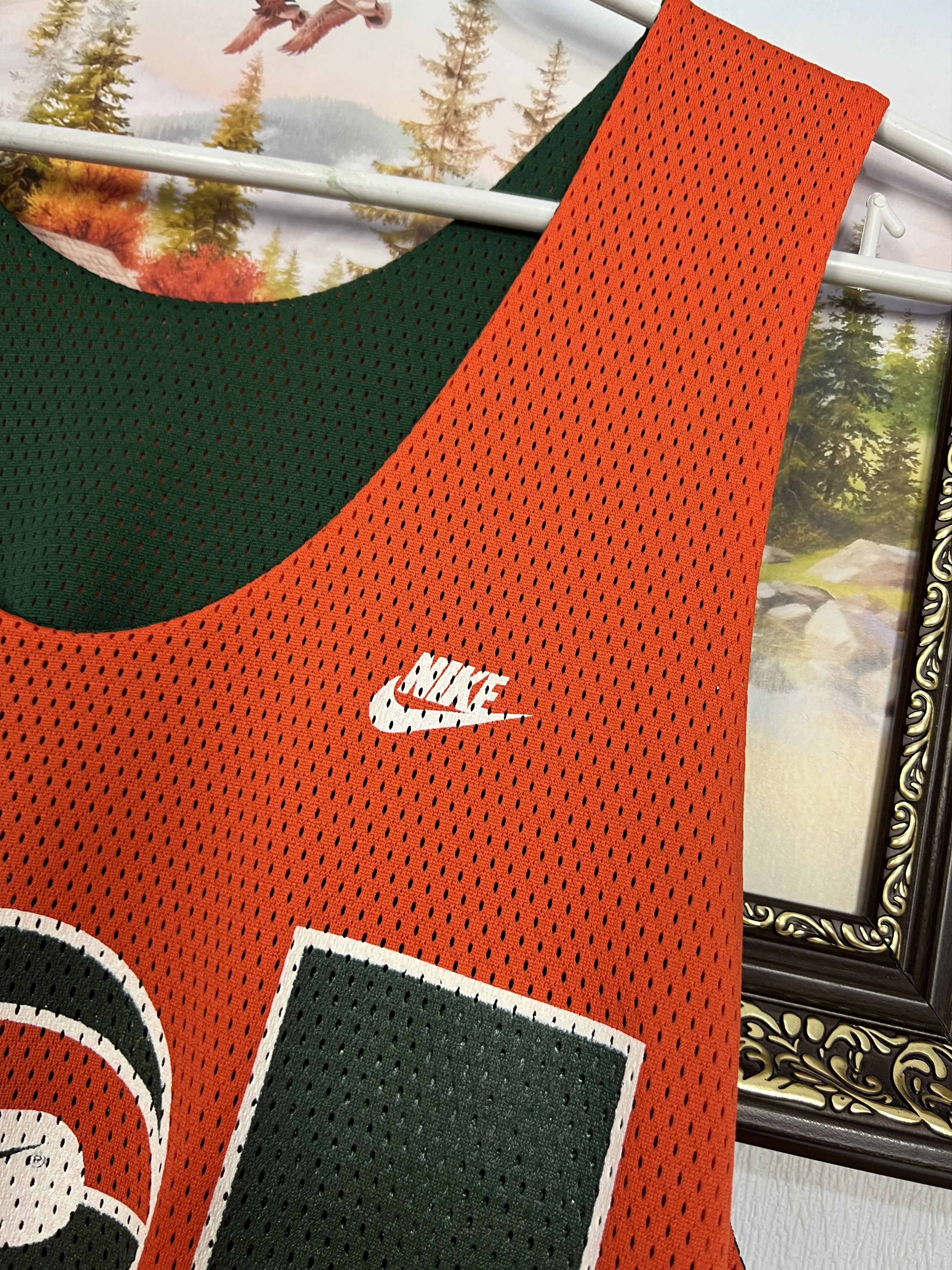 Nike Vintage 90's Miami Hurricanes Basketball Reversible Jersey Size US L / EU 52-54 / 3 - 3 Thumbnail