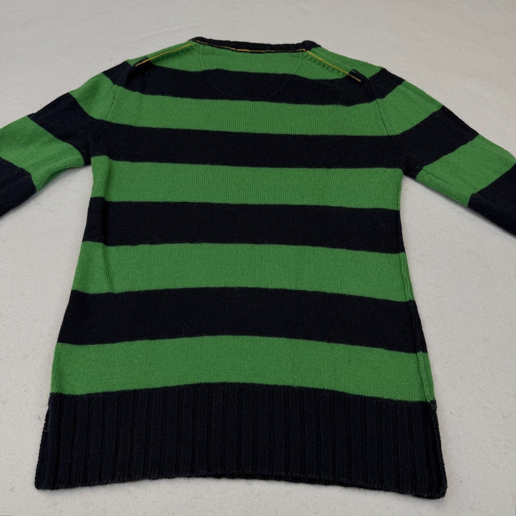 American Eagle Outfitters American Eagle Outfitters Sweater Mens Small Green Navy Striped Crewneck Logo Size US S / EU 44-46 / 1 - 5 Thumbnail