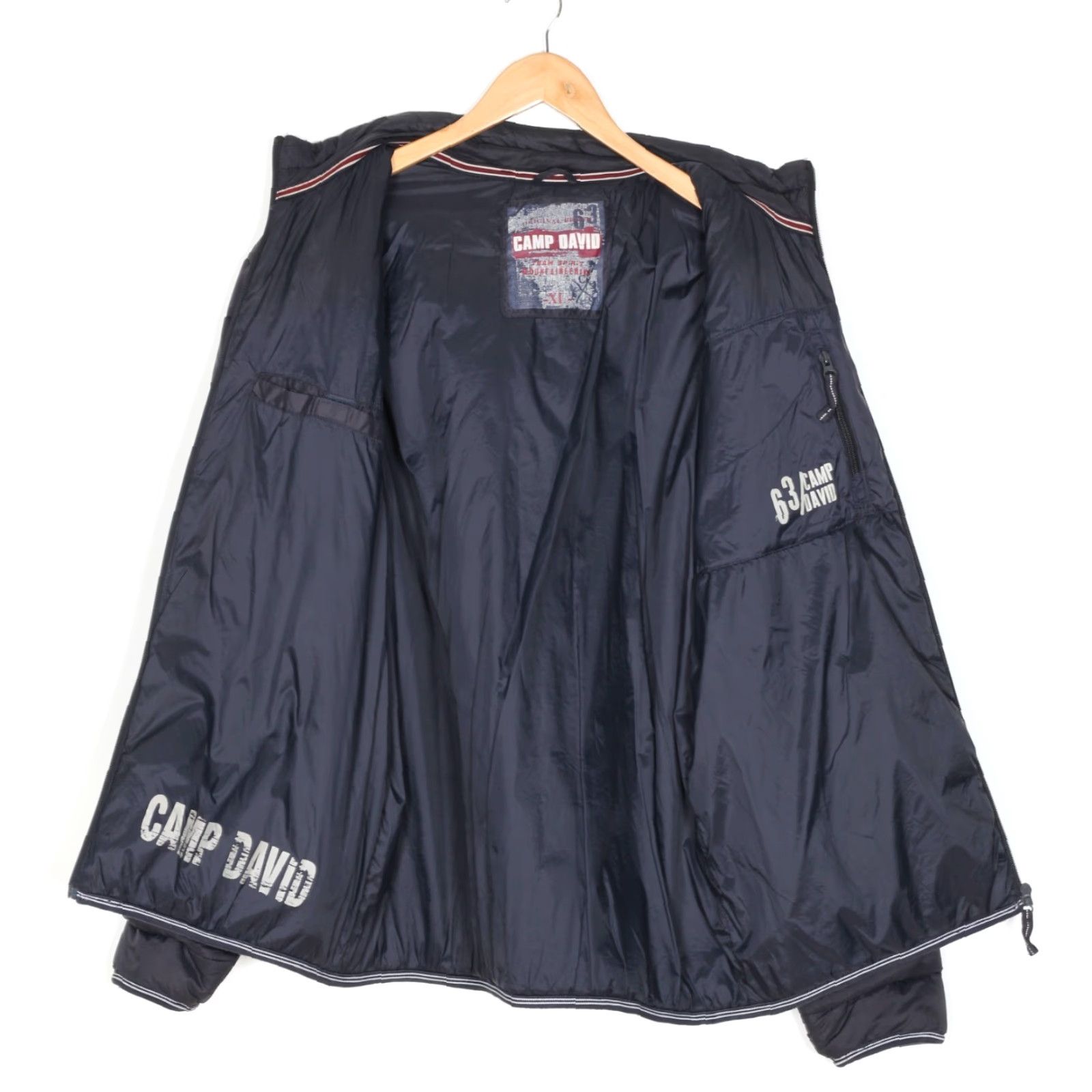 Vintage CAMP DAVID Quilted Padded Jacket Men XL MJ6034 Blue Colour Branding Logo Casual Travel Jacket Size US XL / EU 56 / 4 - 3 Thumbnail