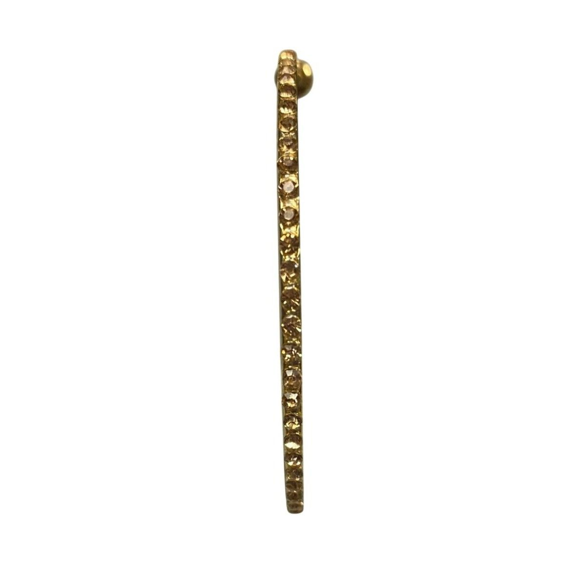 Other Gold-Tone Rhinestone 2 inch Hoop Pierced Earrings Size ONE SIZE - 4 Thumbnail