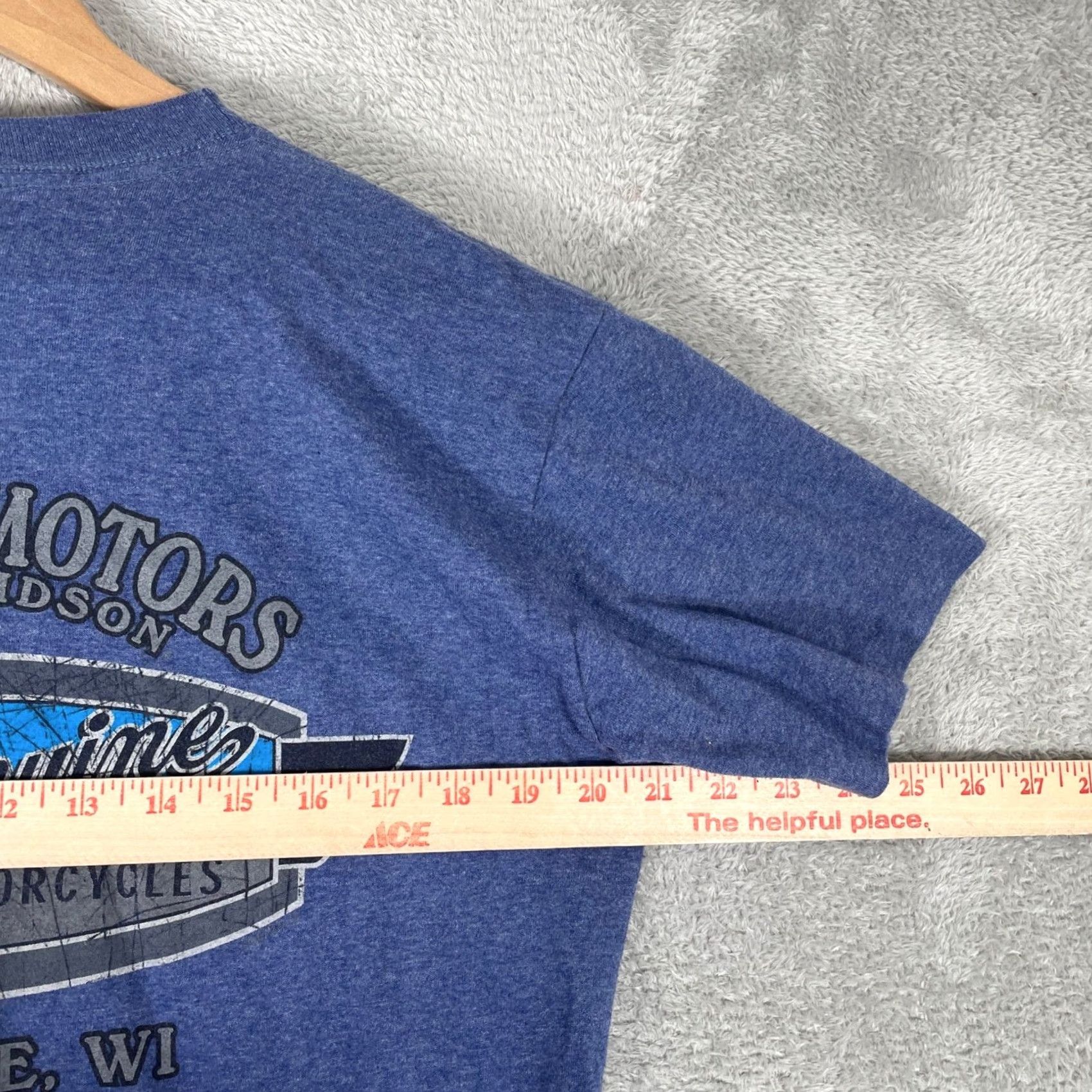 Harley Davidson VINTAGE Harley-Davidson Shirt Mens L Blue Suburban Motors USA Flag Graphic Tee Size US L / EU 52-54 / 3 - 6 Thumbnail