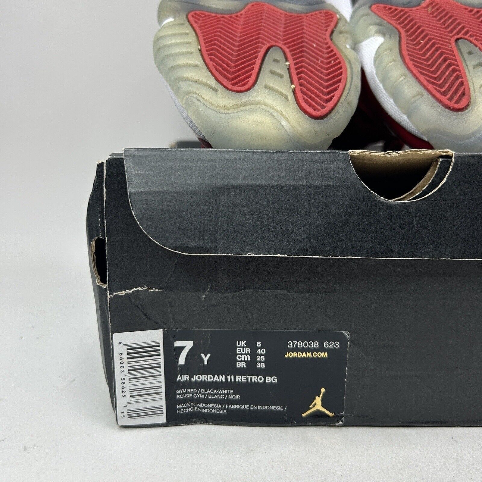 Jordan Brand Nike Air Jordan 11 XI Retro GS “Win Like 96/Gym Red” 2023 Size US 8.5 / IT 38.5 - 8 Thumbnail