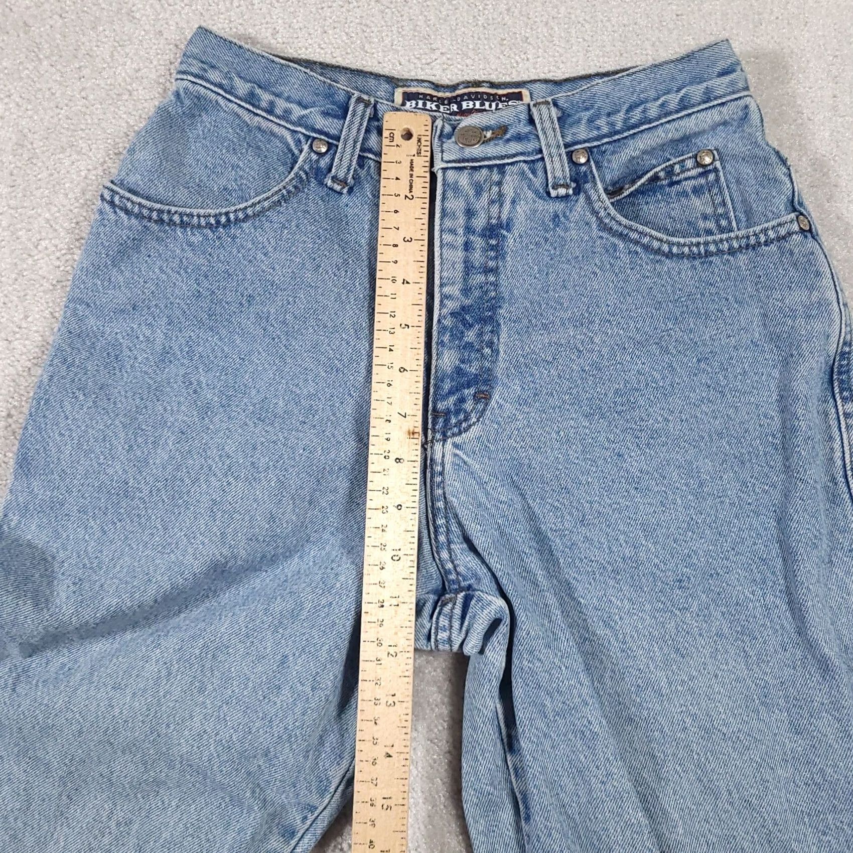 Harley Davidson VINTAGE Harley-Davidson Jeans Women's 6 High Rise Denim Straight Leg 5-Pocket Made In USA Blue Cotton 100% Mens? Size 28" / US 6 / IT 42 - 6 Thumbnail