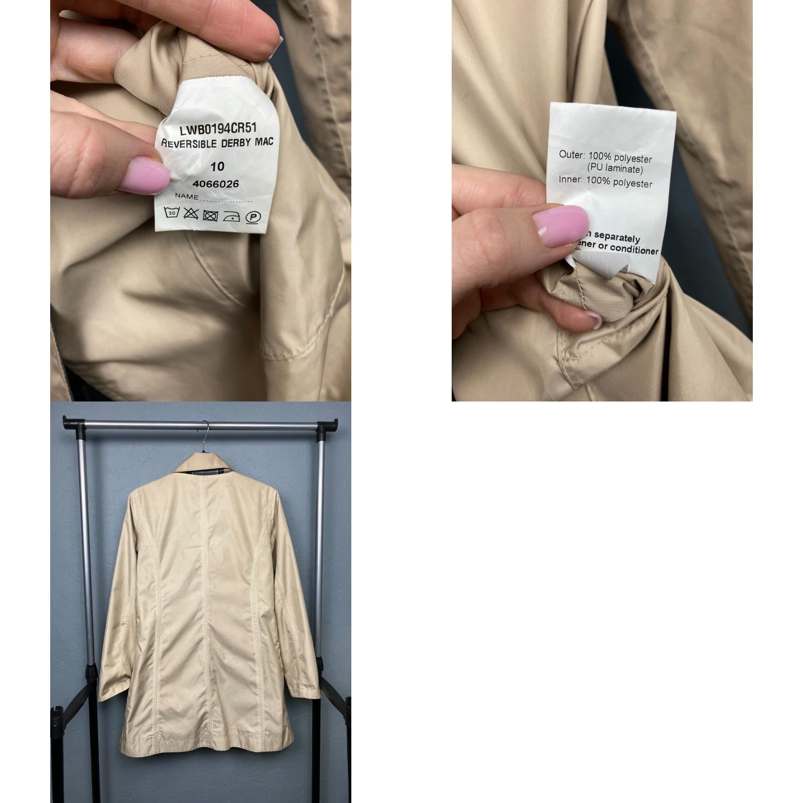 Barbour Barbour Jacket Derby Mac Reversible Tartan Womens Trench UK 10 Multicolor Polyester Lining Regular XS-XXL Size M / US 6-8 / IT 42-44 - 8 Thumbnail