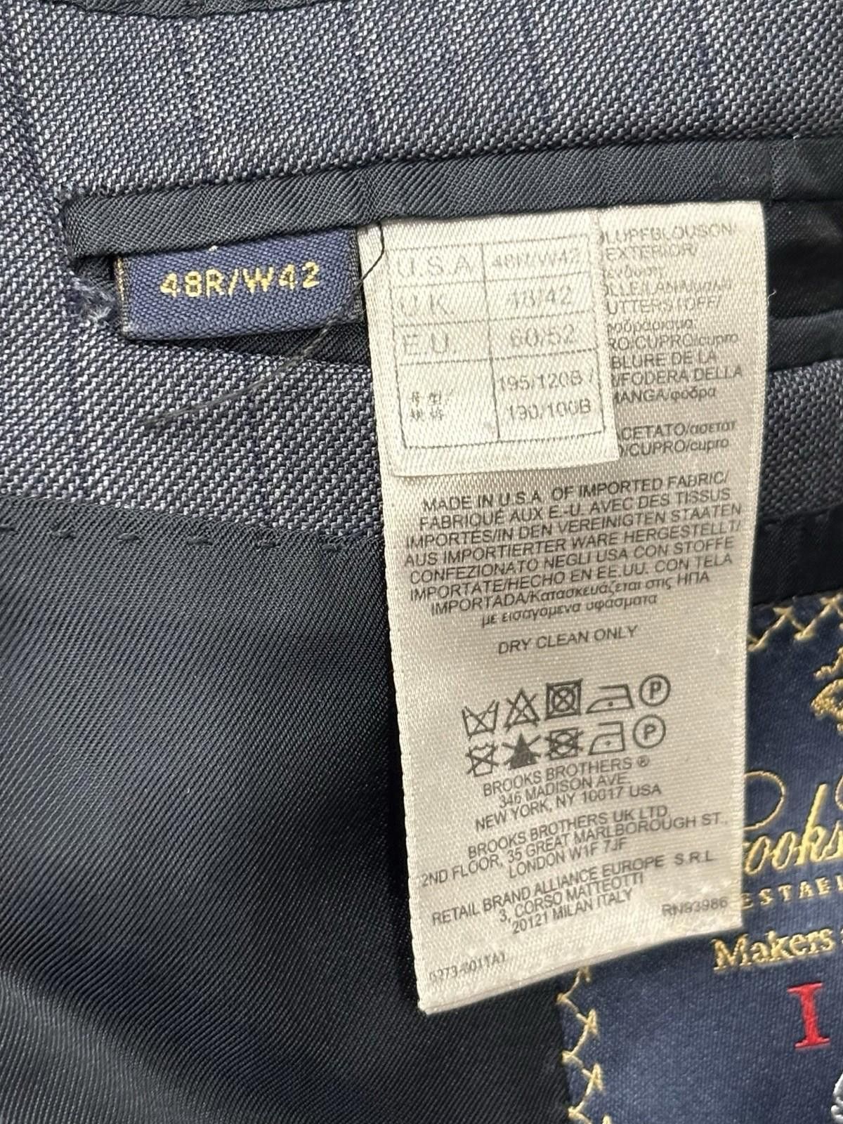 Brooks Brothers Brooks Brothers Blazer Jacket Mens 48R 1818 Saxxon Wool USA Size 48R - 12 Thumbnail