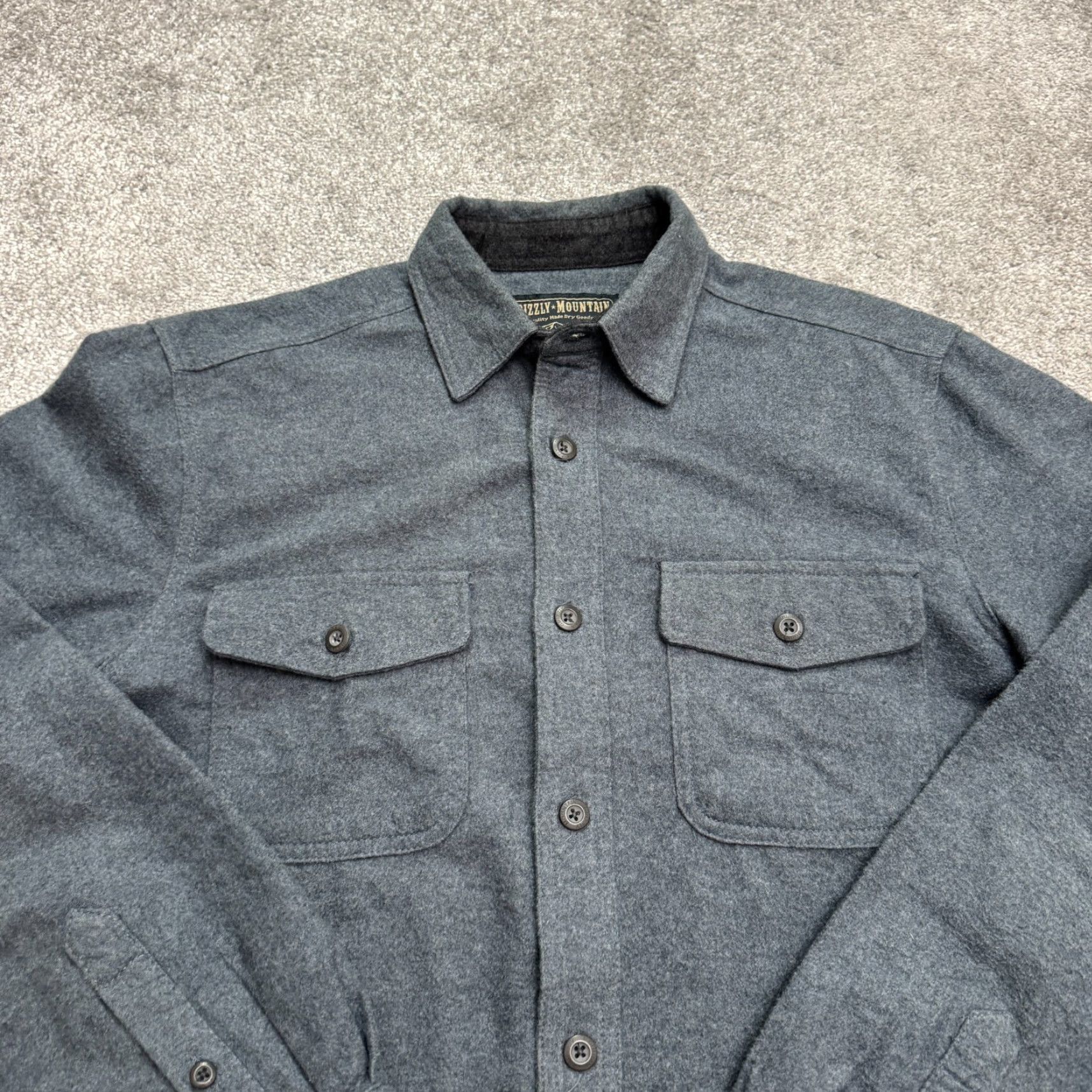 Vintage Grizzy Mountain Flannel Shirt Mens Medium Blue Heavyweight Work Button-Up Classic Outdoor Size US M / EU 48-50 / 2 - 3 Thumbnail