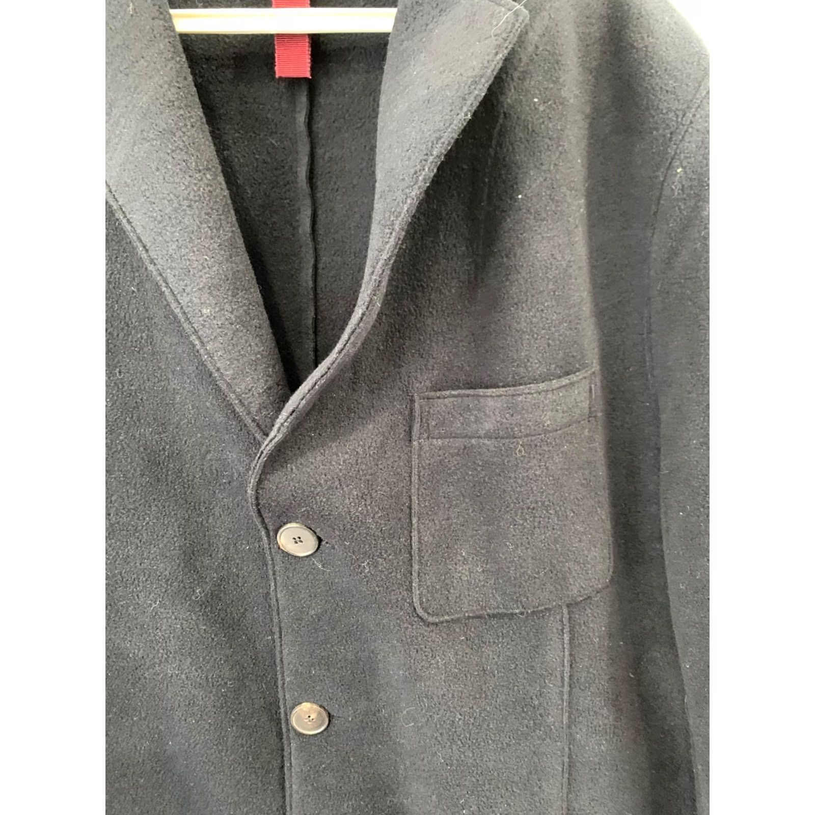 Vintage Harris Wharf London Blazer Men XL IT56 Dark Navy Blue 3-Button Italy Virgin Wool EUC Size 46R - 7 Thumbnail